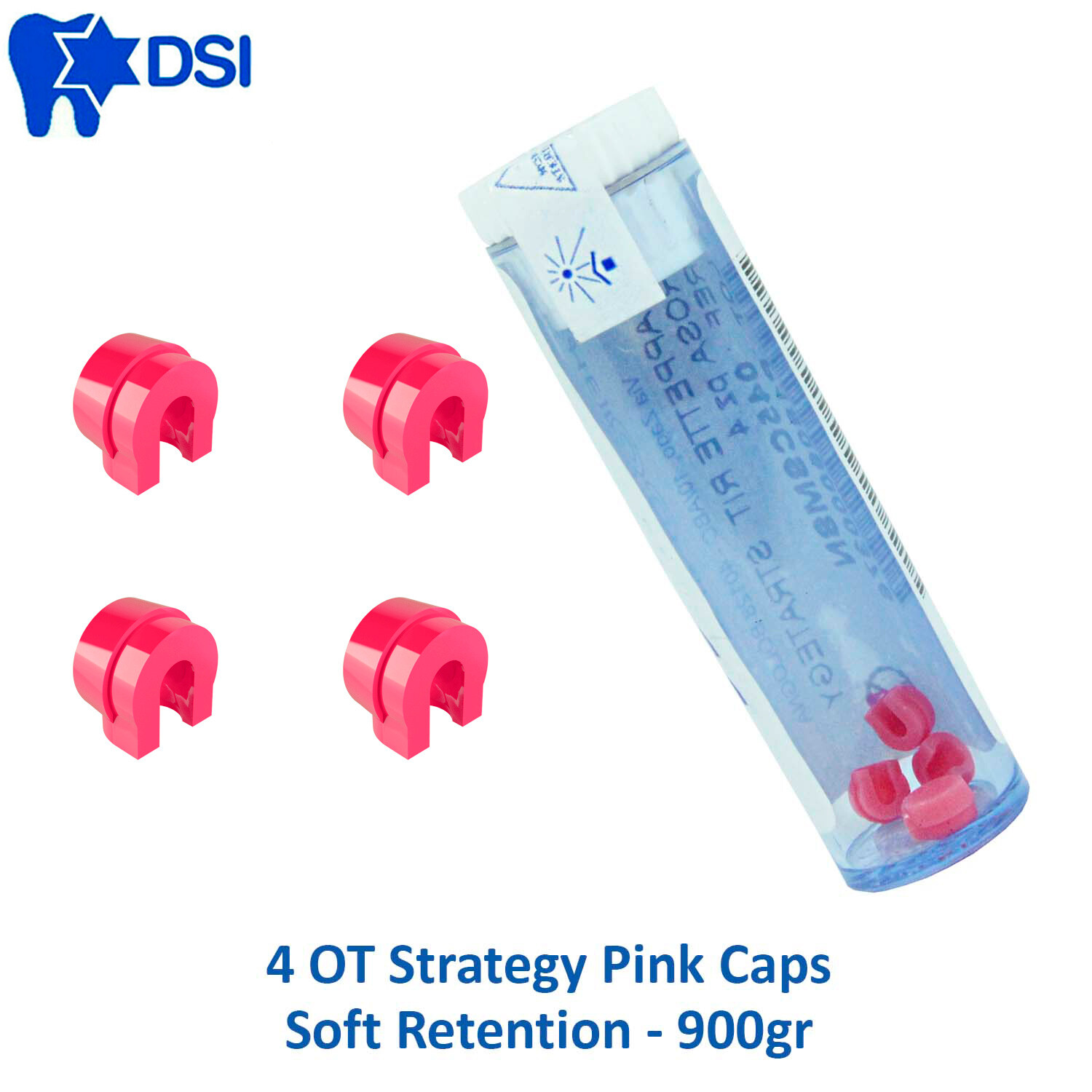 DSI Dental Implant 4 OT Strategy Attachment Pink Silicone Inserts Caps