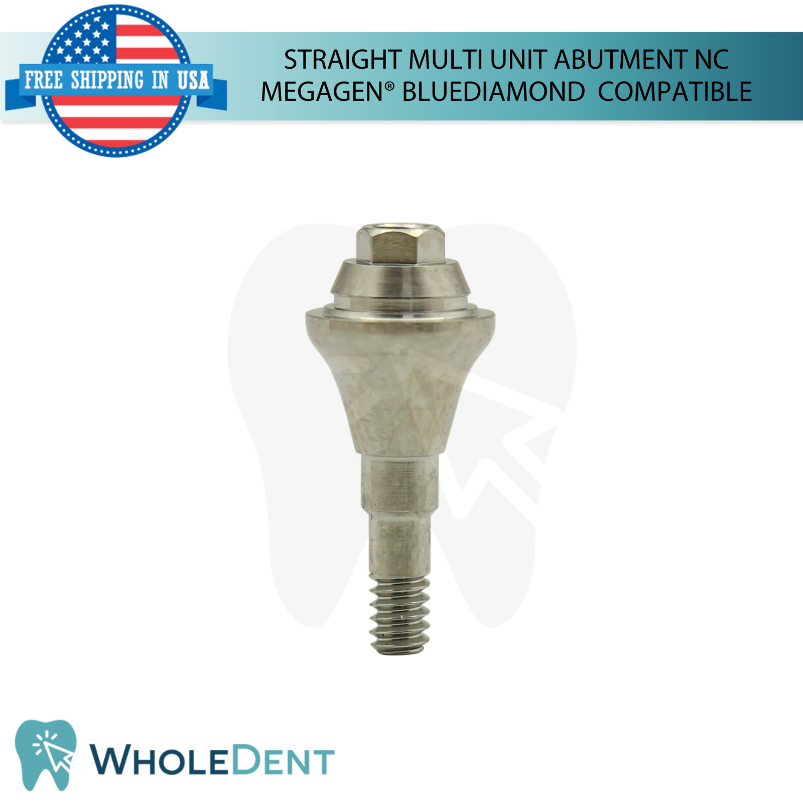 10x Straight Multi Unit Prosthetic Ø4.8mm NC Megagen® BlueDiamond Compatible