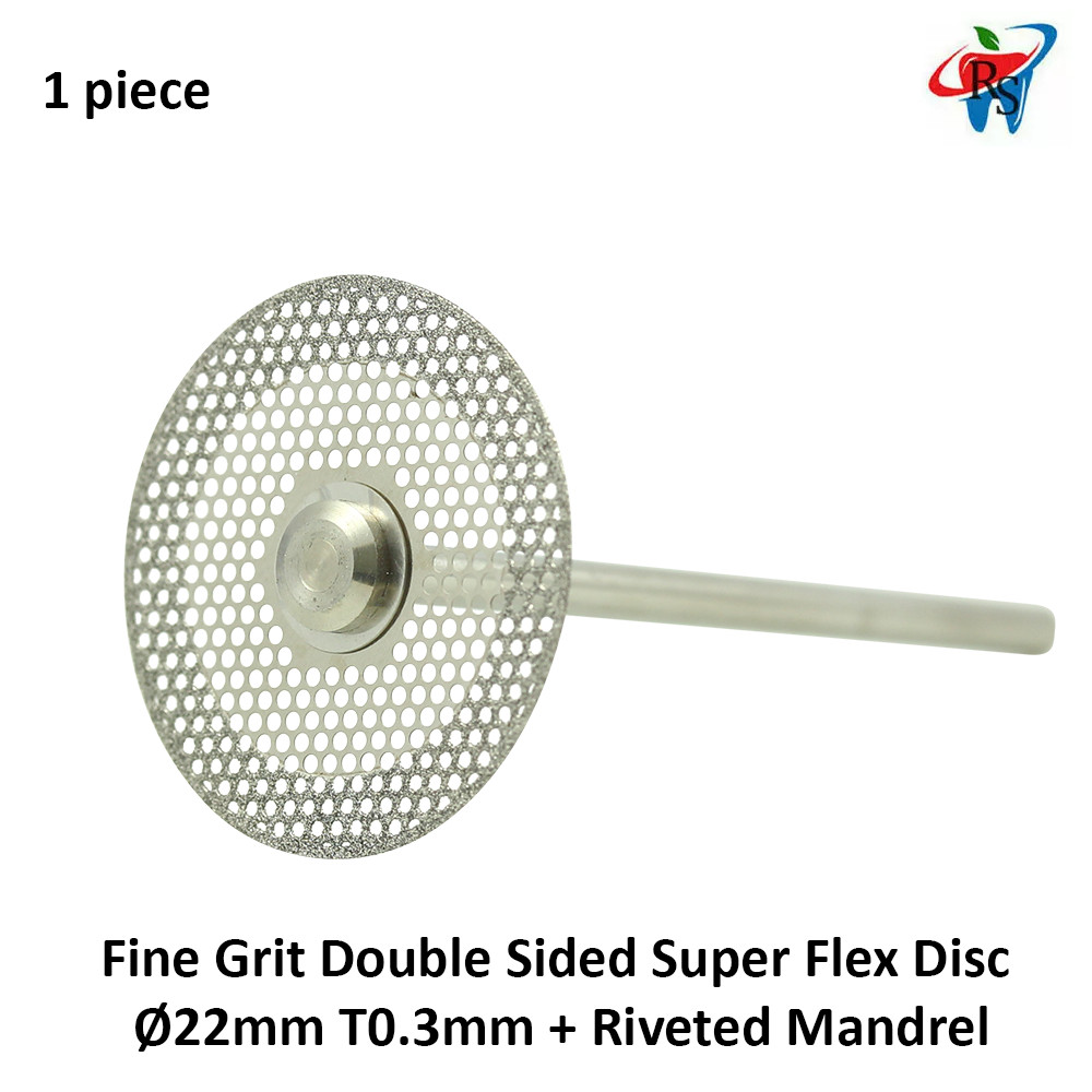 Dental MDT Open Mesh Double Sided Super Flex Fine Grit Disc Ø22mm T0.3mm 25K RPM