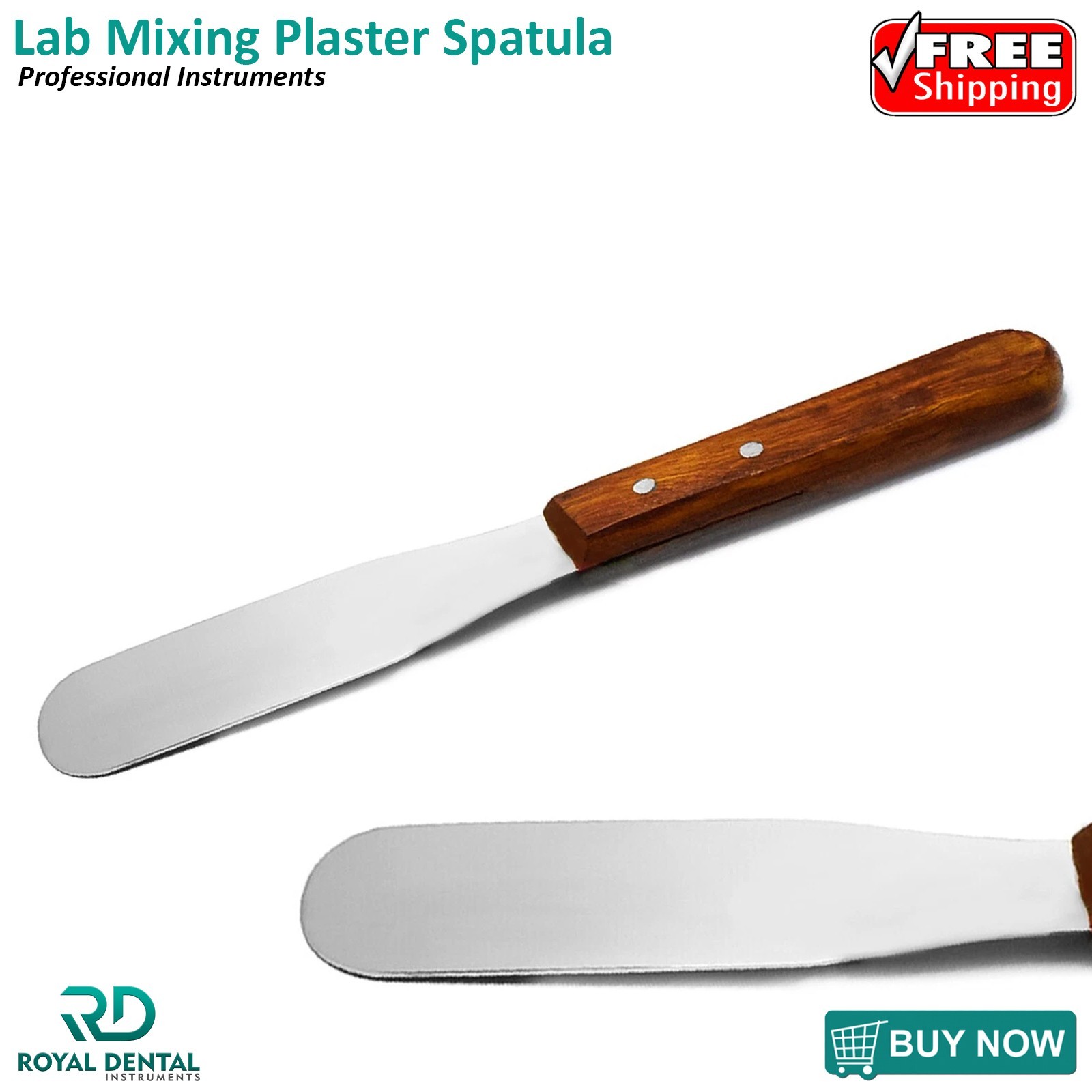 Dental Plaster Spatula Lab Alginate Mixing Gypsum Scraper 8.5” Wood Handle CE