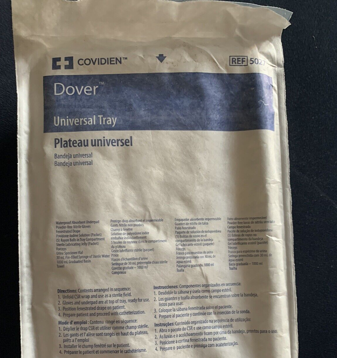 Covidien Dover Universal Tray #5027