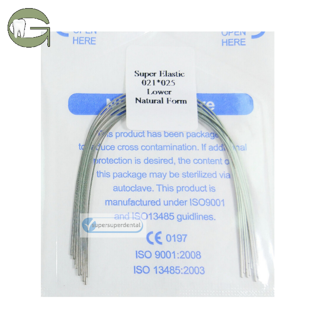 Dental Orthodontic Niti Arch Wire Rectangular Natural Form Super Elastic