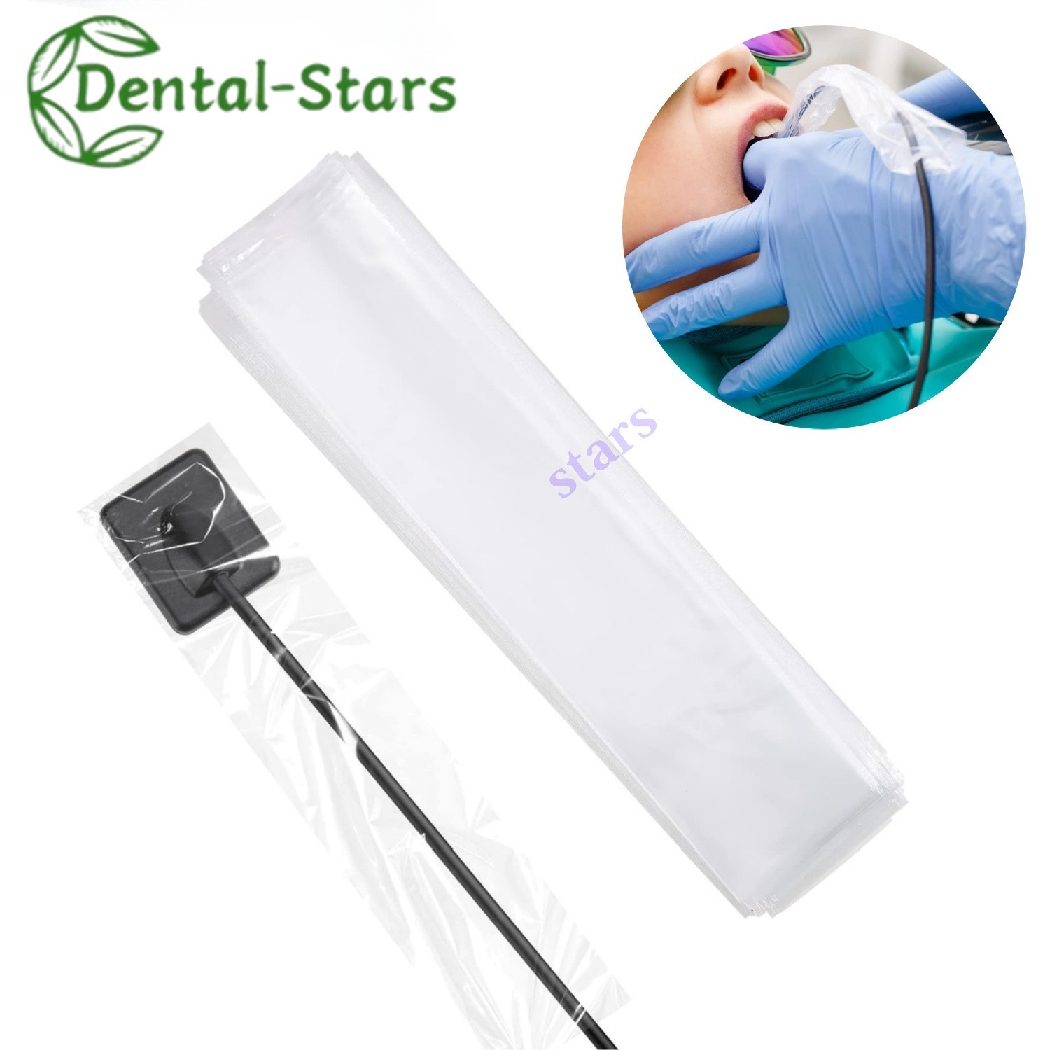 500Pcs Disposable Dental Digital X Ray sensor sleeves Protective Film 4.5 x 20cm