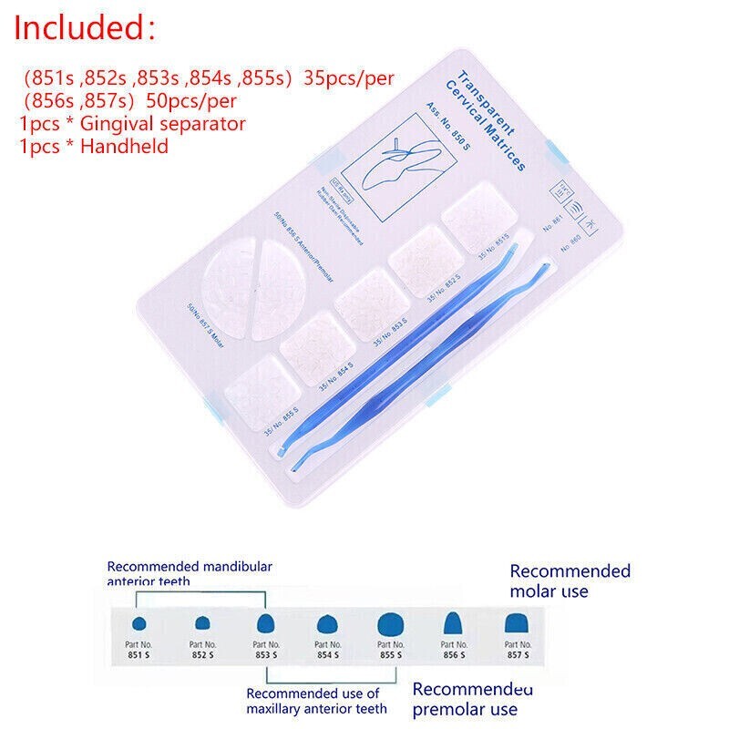 10Packs Dental Cervical Matrices Composite Gingival Retractor Transparent Matrix