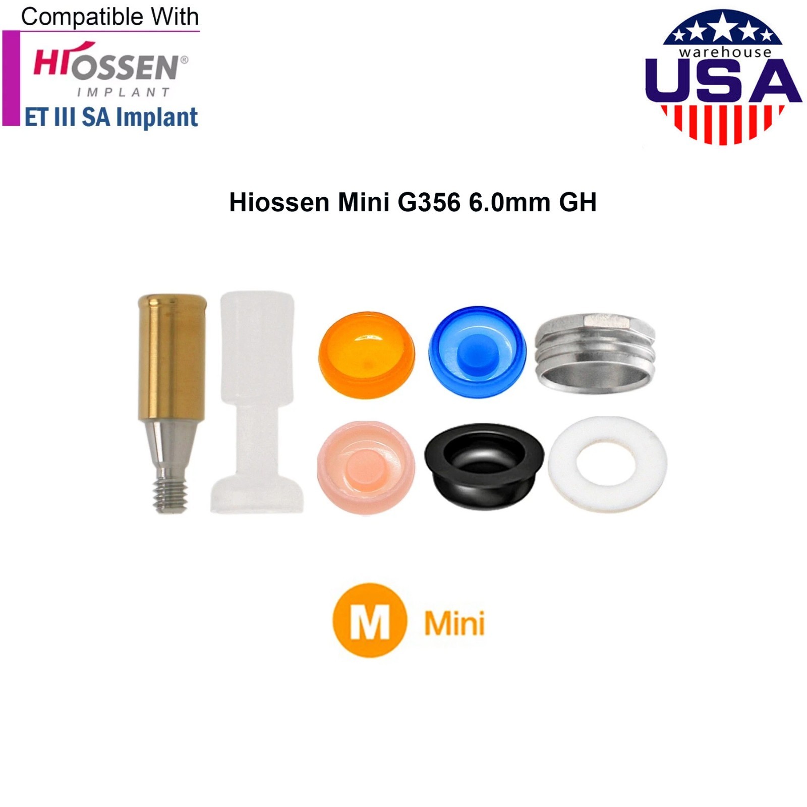 HIOSSEN ET II/III SA Locator Legacy Abutment PEEK Cap & 3-in-1 Tool S/M Platform