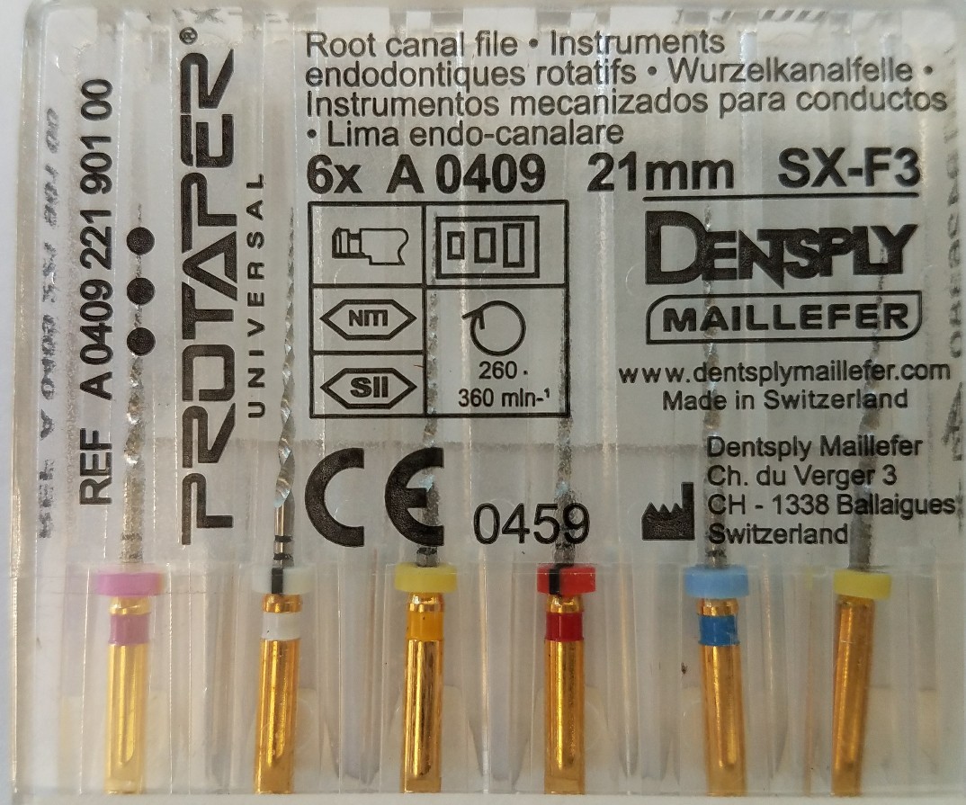 Dental Dentsply Rotary ProTaper Universal Engine NiTi Files 21 mm SX-F3