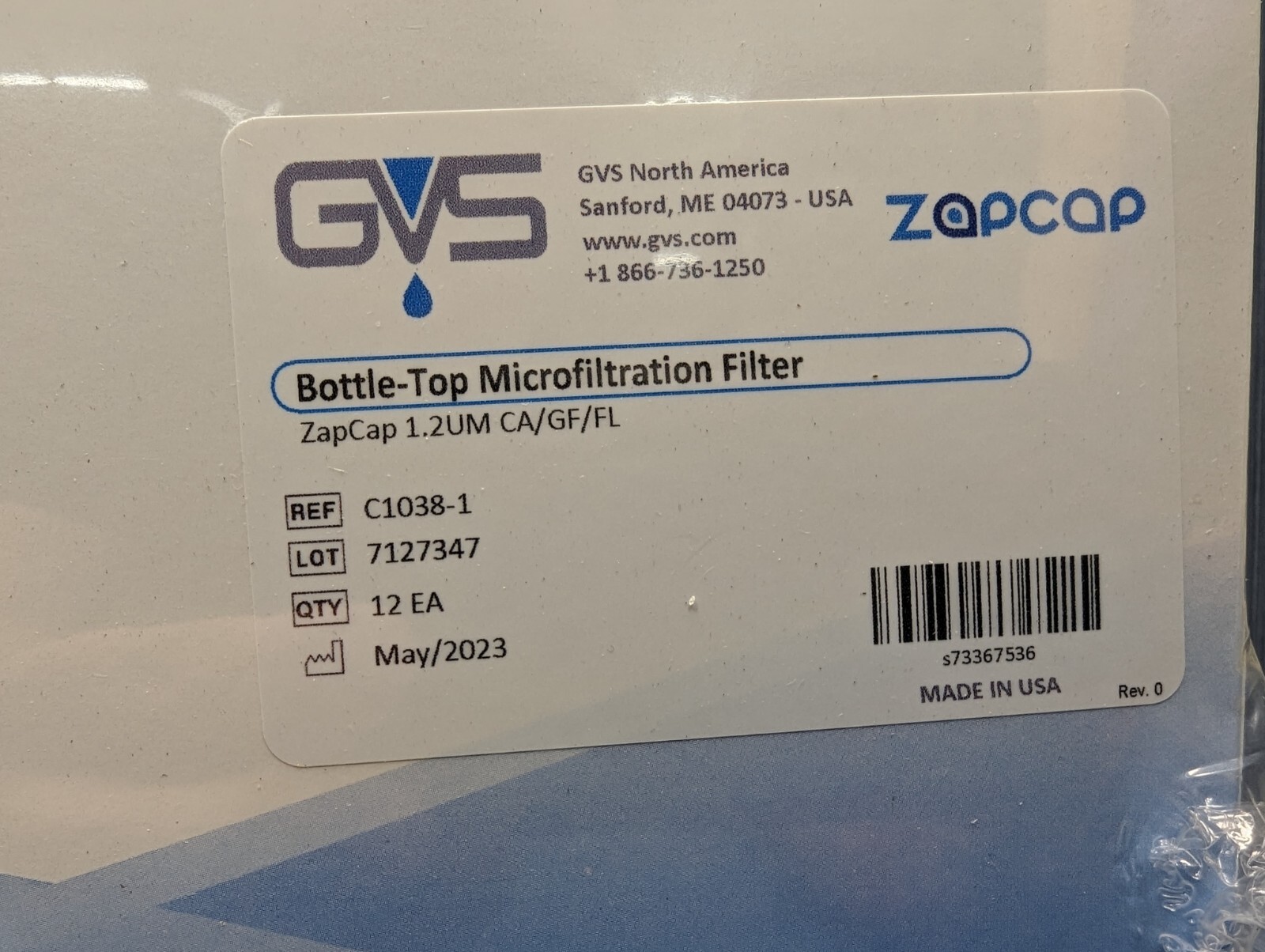 12 x ZymoPURE Giga Filter C1038-1 Bottle Top Microfiltration 1.2 µm CA/GF/FL