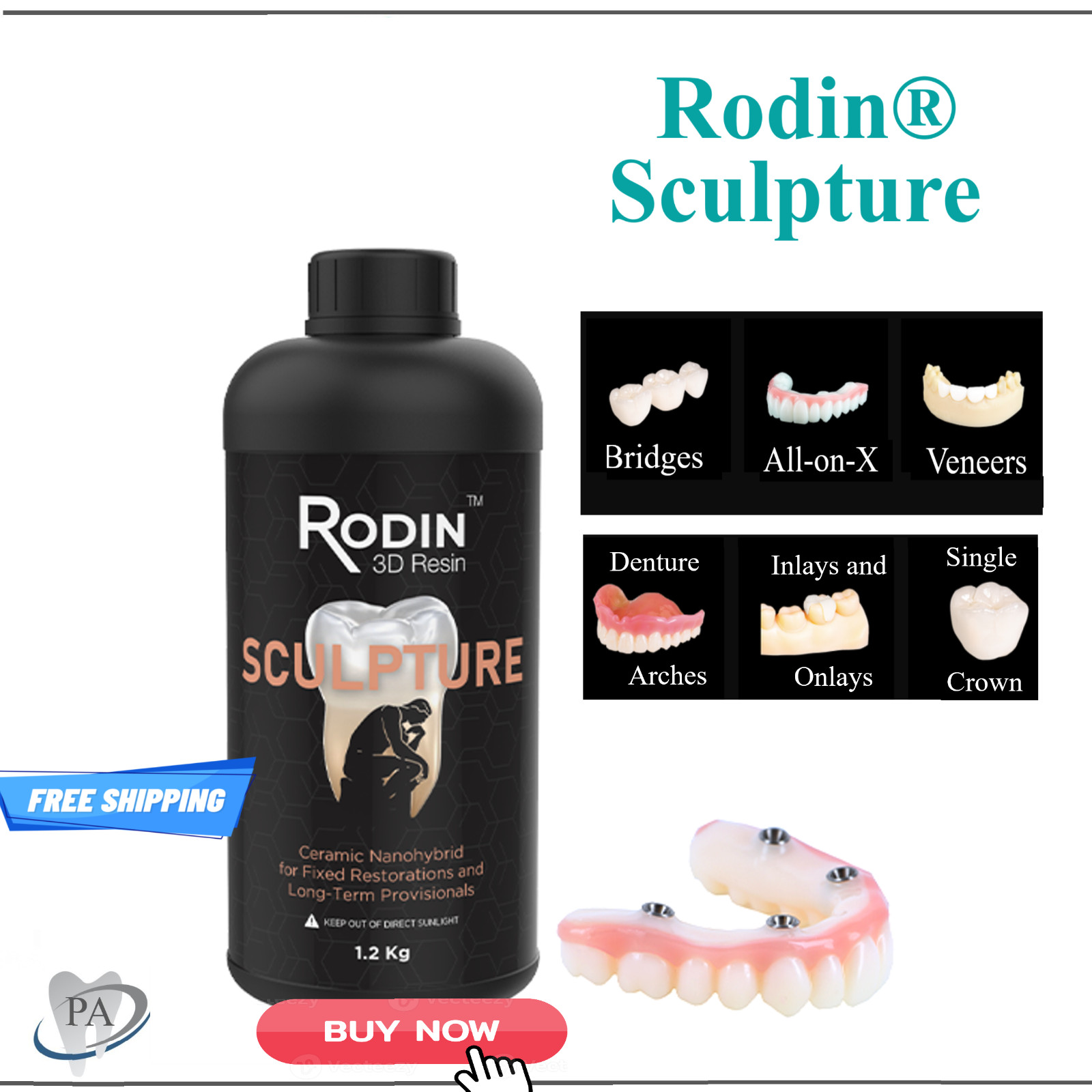 3D Rodin Resin Printing Materials, Denture Base, Clear Bite Splint, Sculpture et