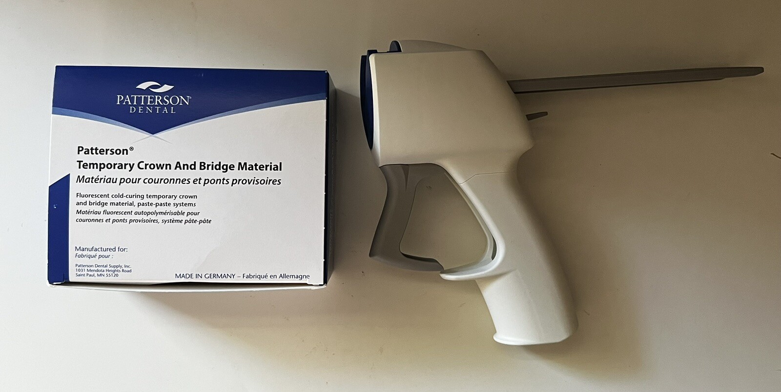 Patterson Dental Temporary Crown Bridge Material A2 And 4:1/10:1 Dispensing Gun