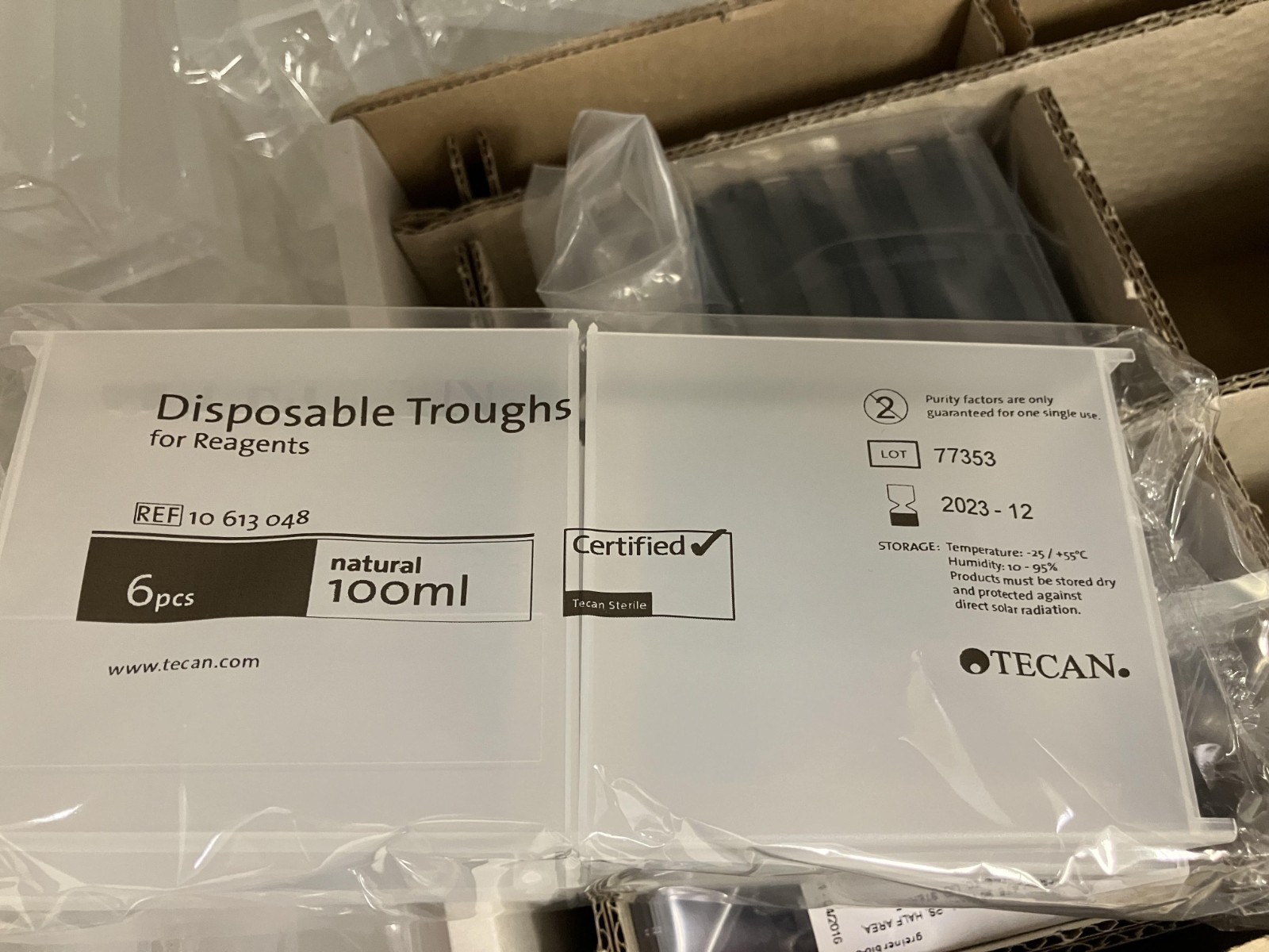 New Expired Tecan 100mL Disposable (Trough 42) P/N 10613048
