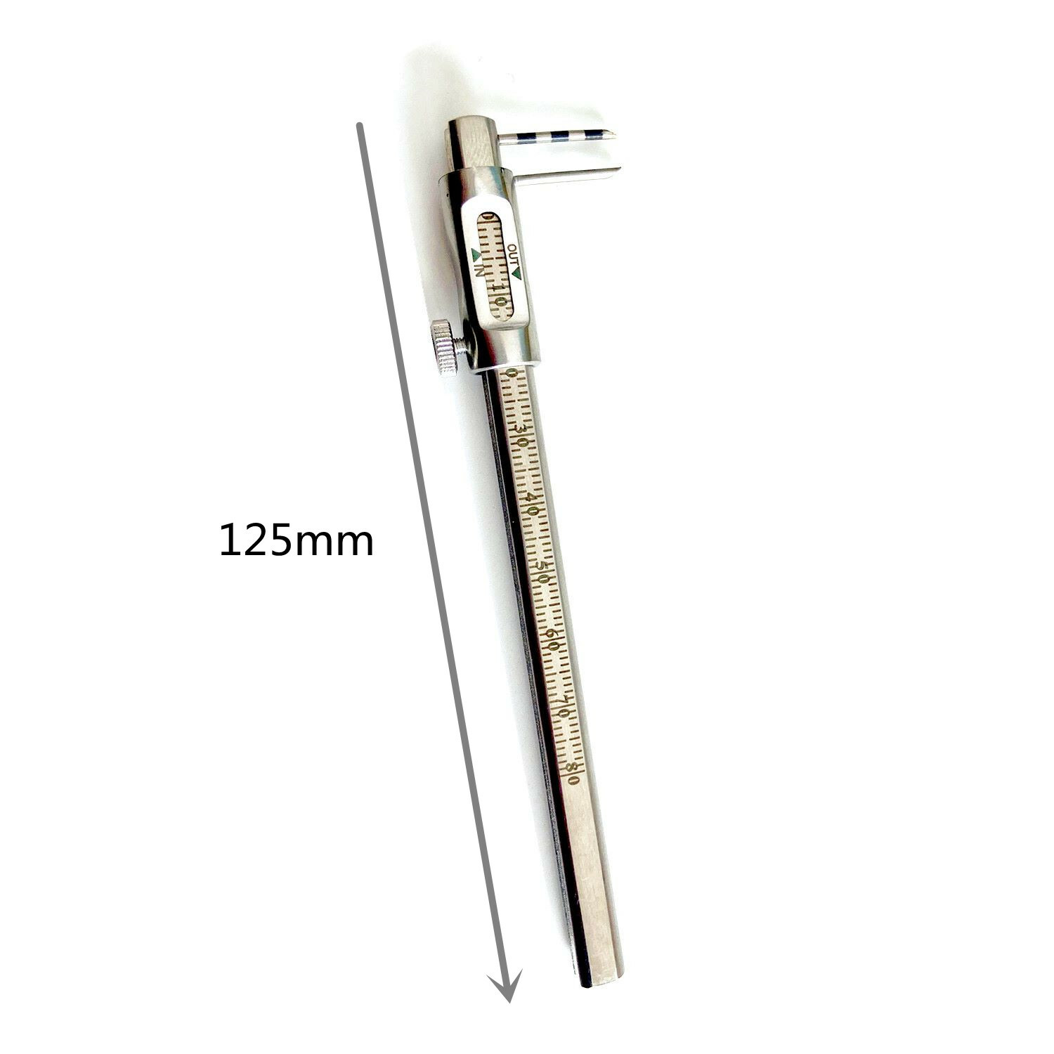 1X Dental Micro Measuring Edentulou Measuring Caliper Ruler 0-80Mm Straight Head