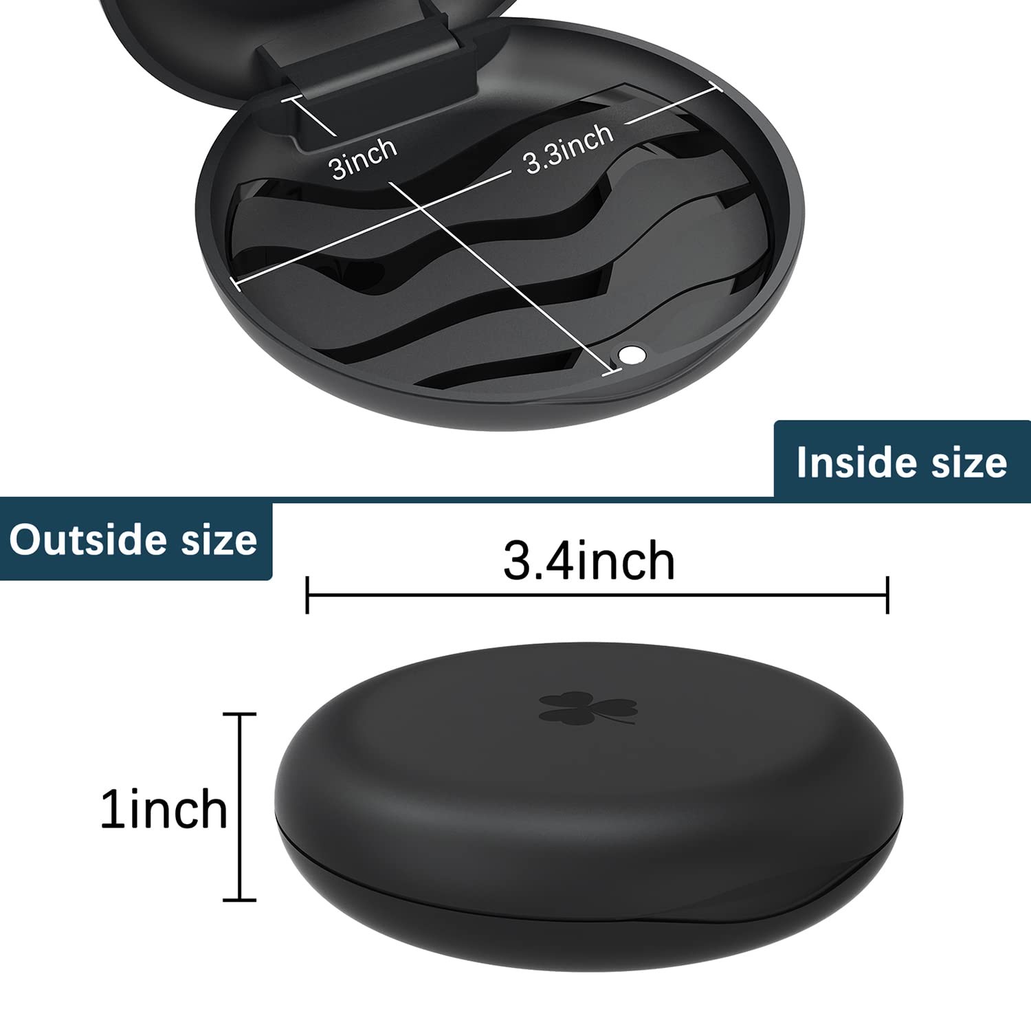 ARGOMAX 2-Pack Slim Aligner and Retainer Case, Portable Black+black