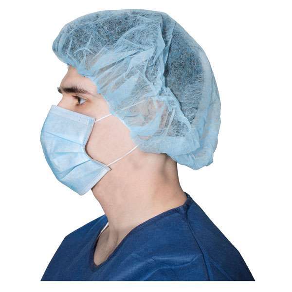 Dukal Bouffant Cap, Blue, 24″, 100/Box, Spunbonded Polypropylene