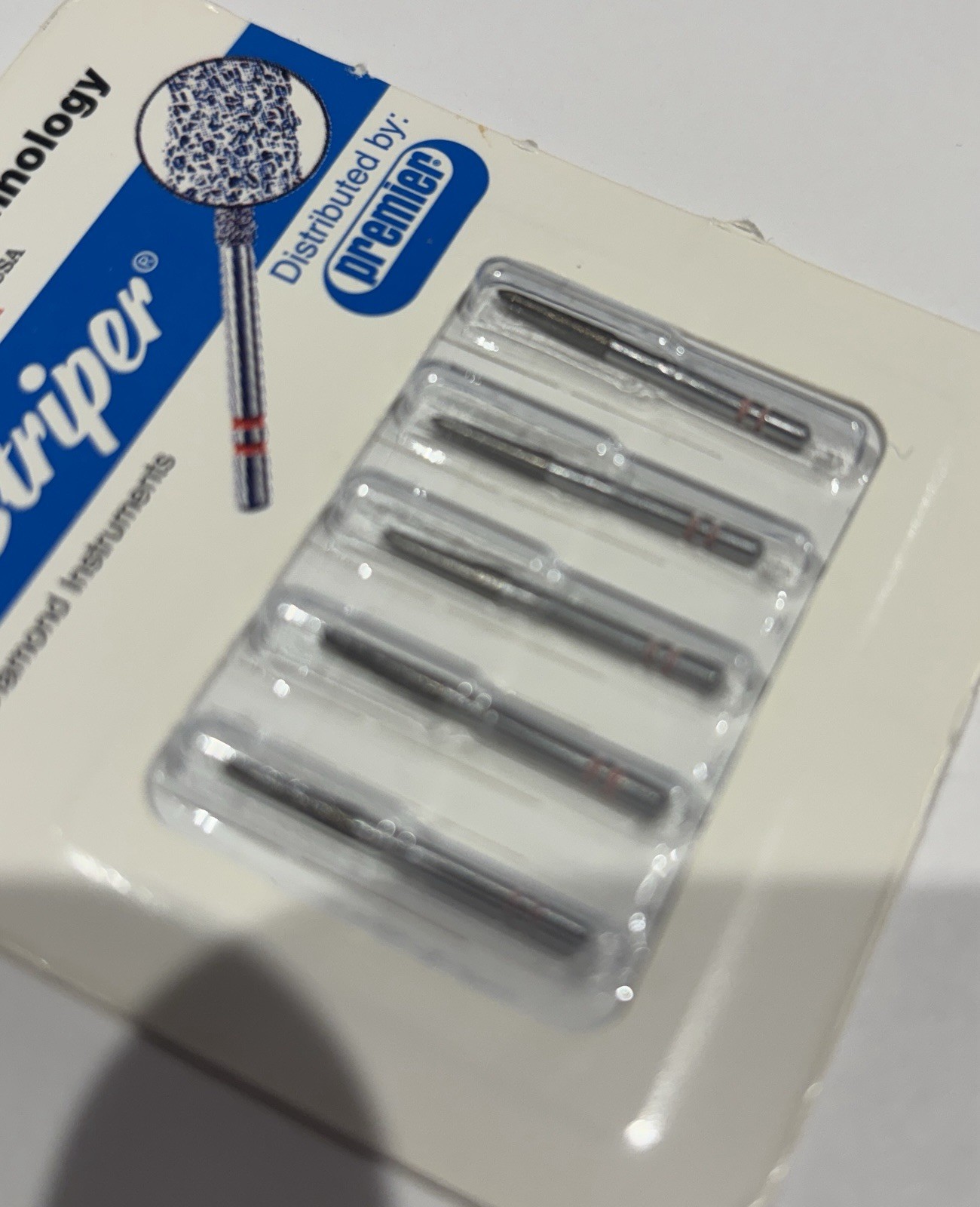 Premier Two 2 Striper Dental Composite Finishing Diamonds 257MF2, 5 Pack