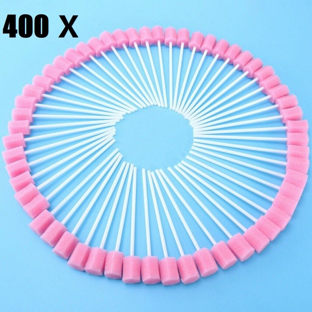 400x Disposable Oral Care Sponge Swabs Tooth Cleaning Mouth Swab With Sticks USA