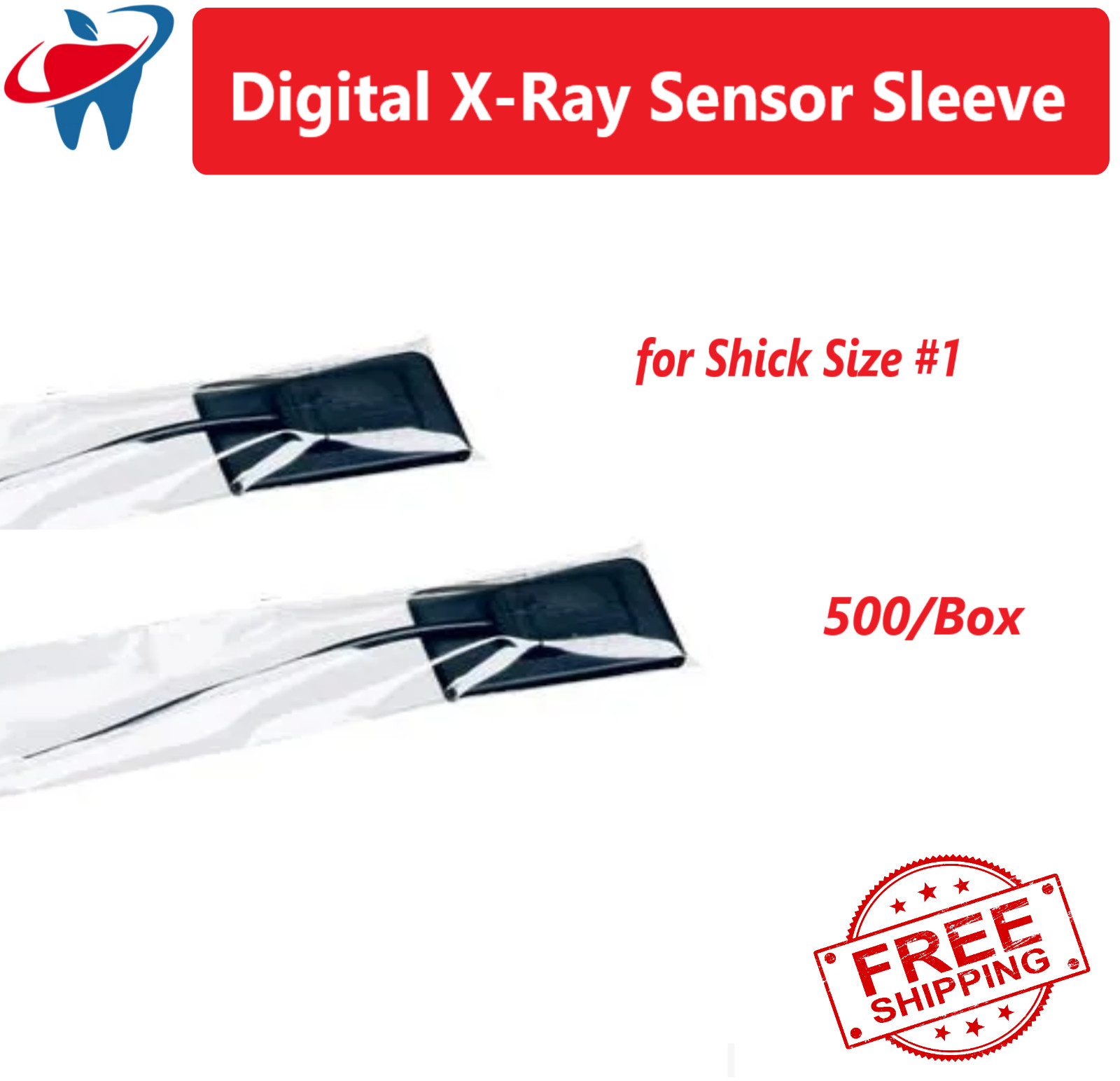 Dental Digital X-Ray Sensor Sleeve Sensor Cover For Shick 1 or Shick 2, 500/Bx