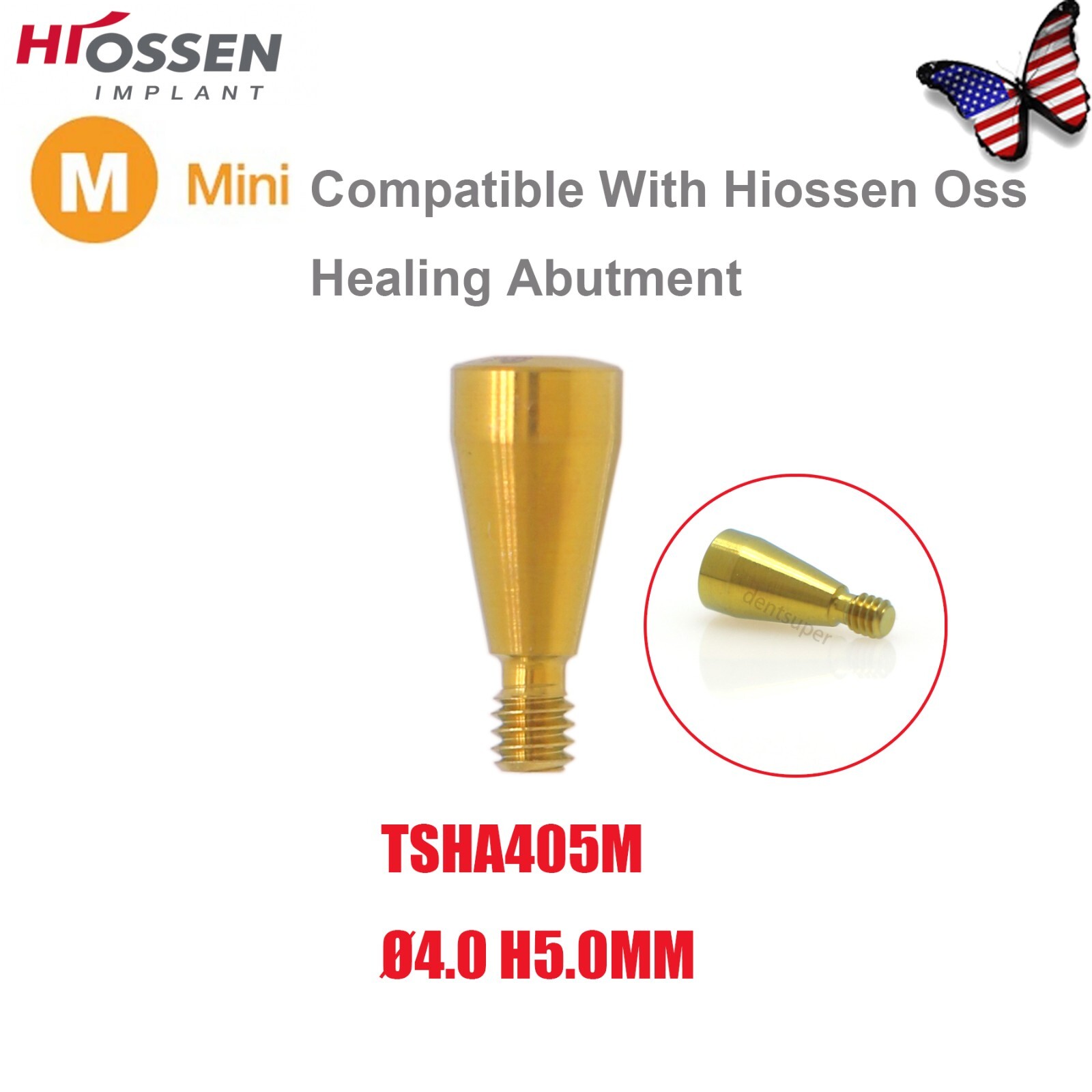 US Dental Mini Healing Abutment Cap & Cover Screw Fits Osstem Hiossen Implant