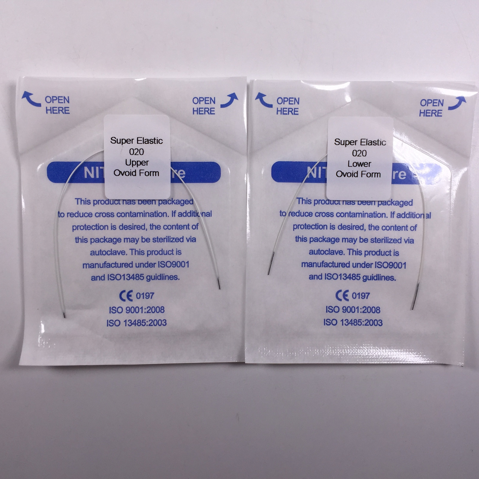 200 * Niti Super Elastic Arch Wire Round White Dental Orthodontic 012-020 Up/Lo