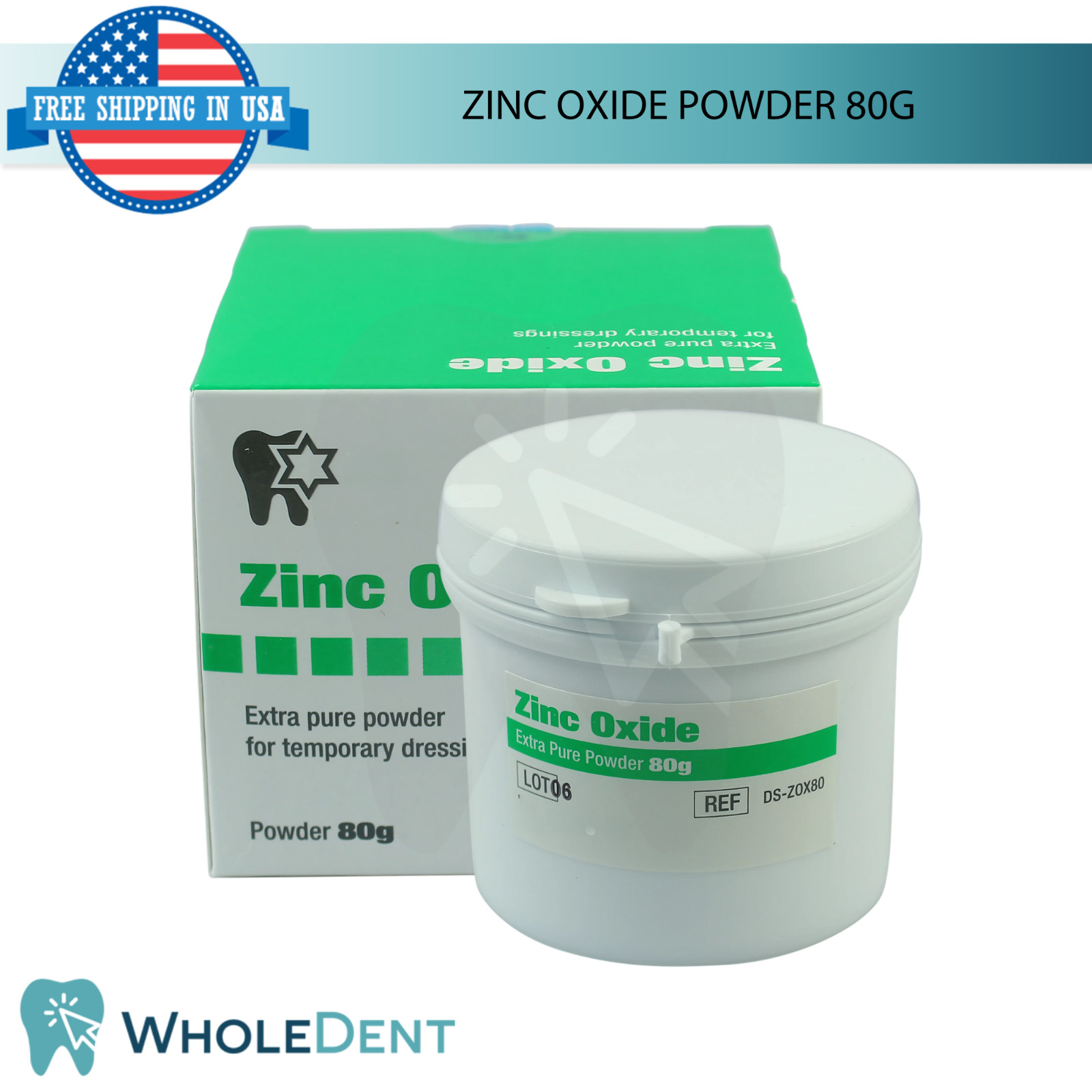 Zinc Powder 80g Temporary Dressing Cement Pulp Capping Dental Restoration