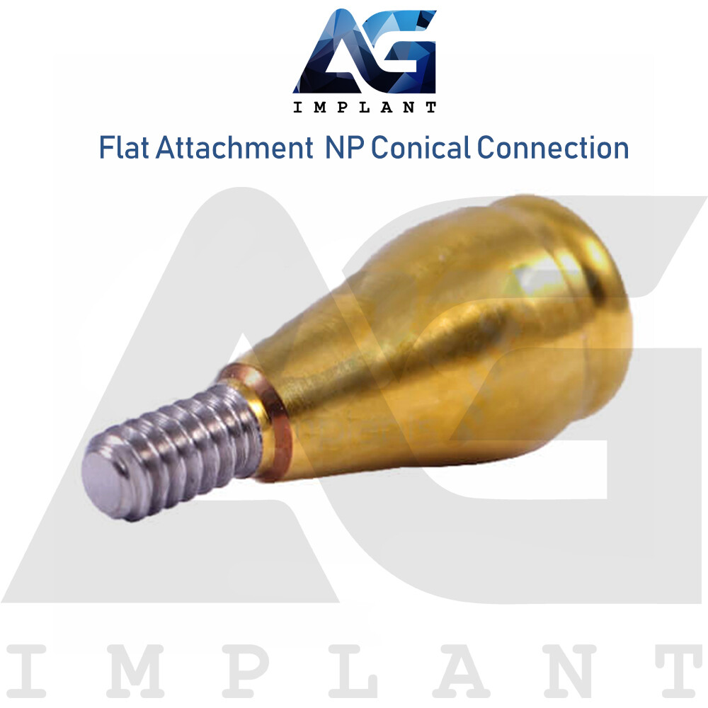 10 Flat Attachment Abutment Standard Silicone Set NP Conical Connection