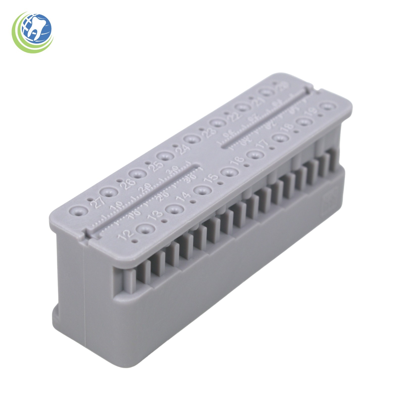 2 X Endo Measuring File Block Holder W/ Measuring Ruler Gray Autoclavable
