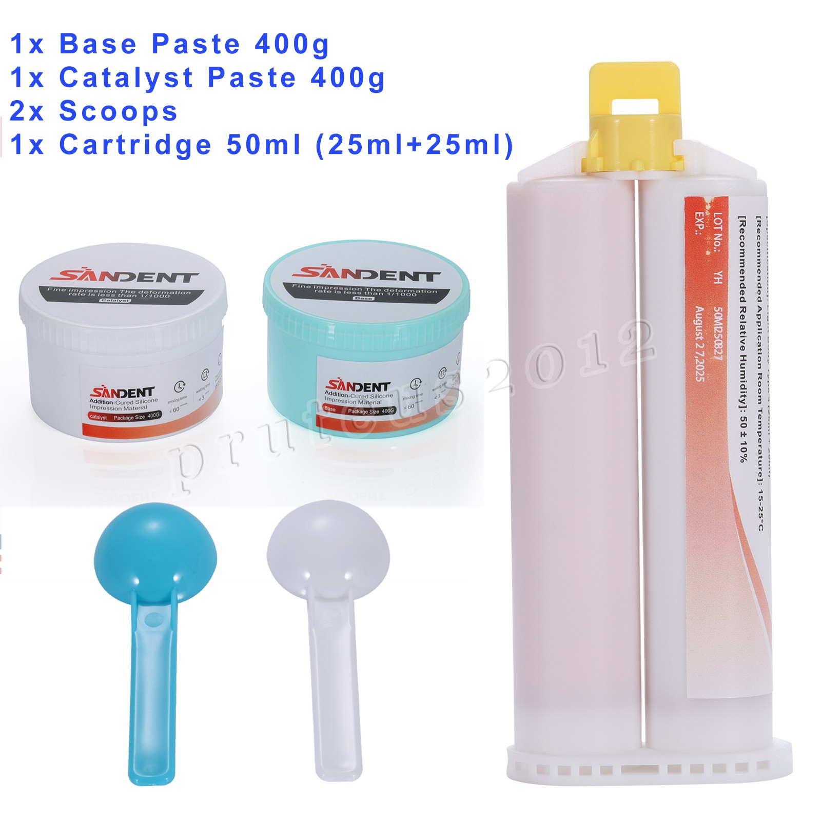 SANDENT VPS Dental Putty Impression Material Set Putty 800g + 50ml Wash