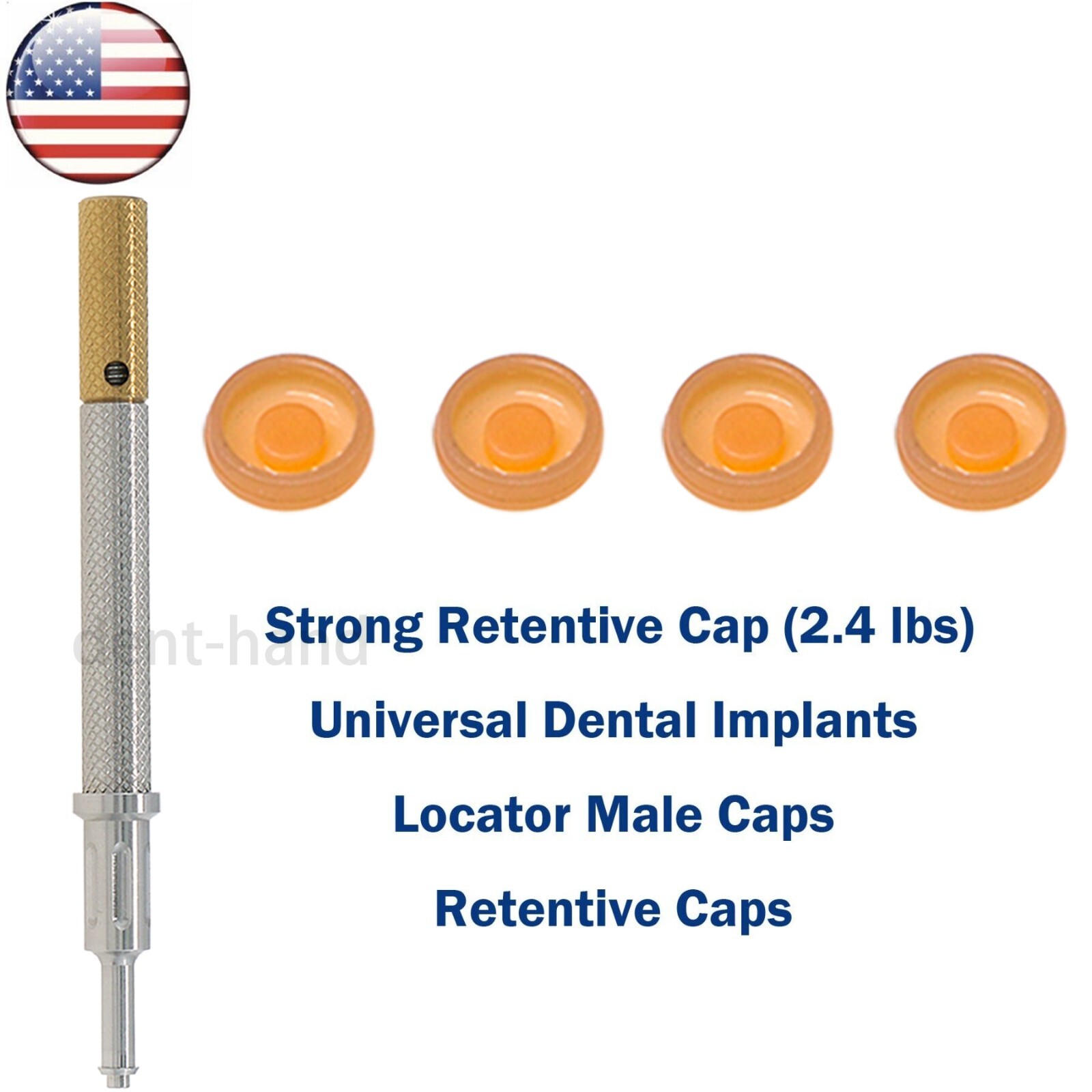 US Universal Dental 2.4 lbs Overdenture Retention Caps Implant Locator Core Tool