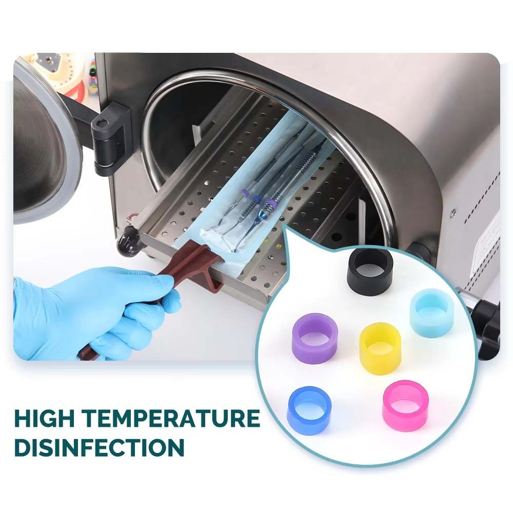200Pcs Dental Hygienist Instrument Silicone Color Code Rings Autoclavable S+L