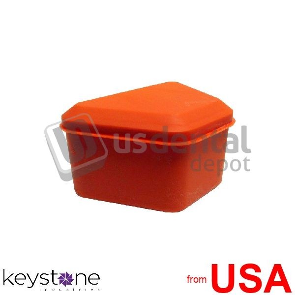 KEYSTONE Denture Storage Boxes ORANGE 1.75in deep- 1pk ( from bulk ) 111129