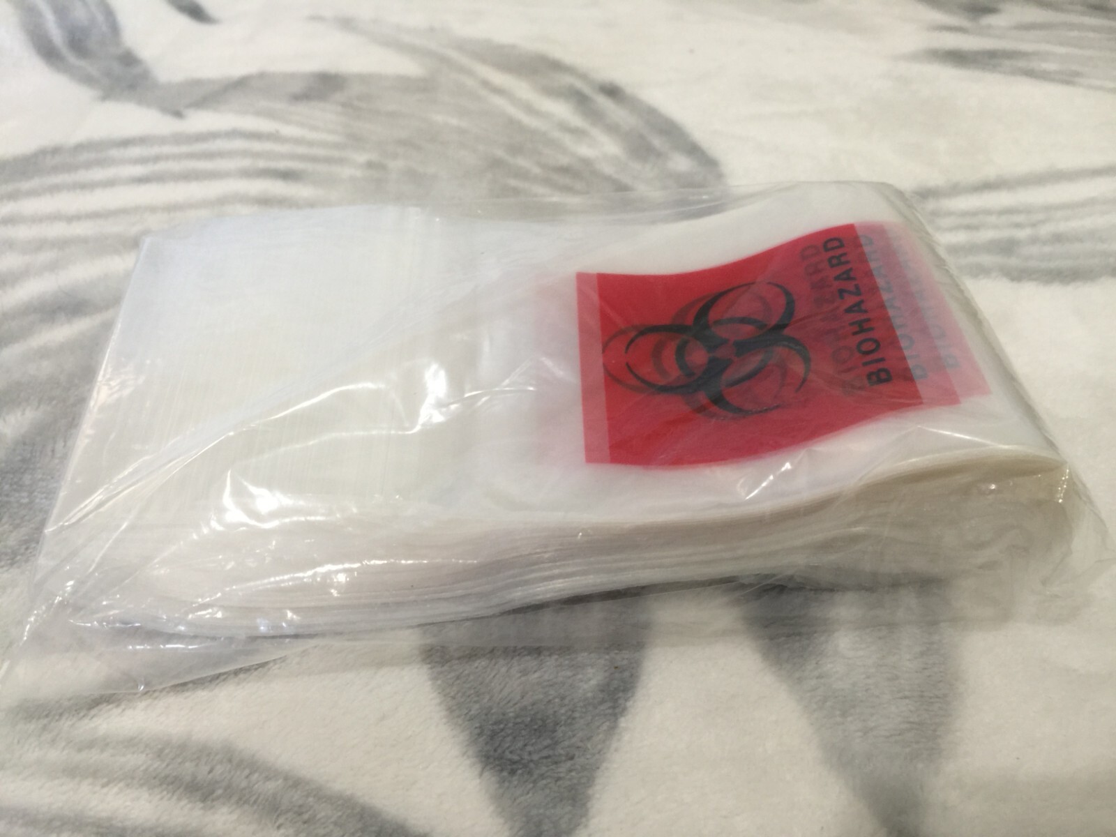 APQ Pack of 100 Biohazard Specimen Bags Black and Red 3 x 5 Zipper Top Plasti…