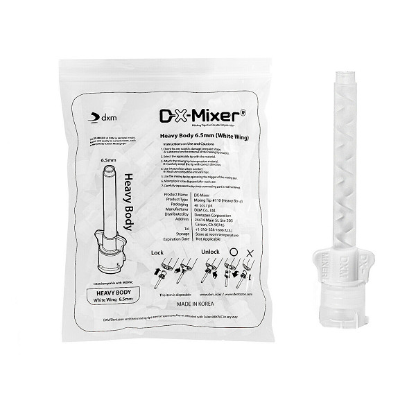 DX-Mixer Dental Impression WHITE Mixing Tips Heavy Body 6.5mm HP Styles