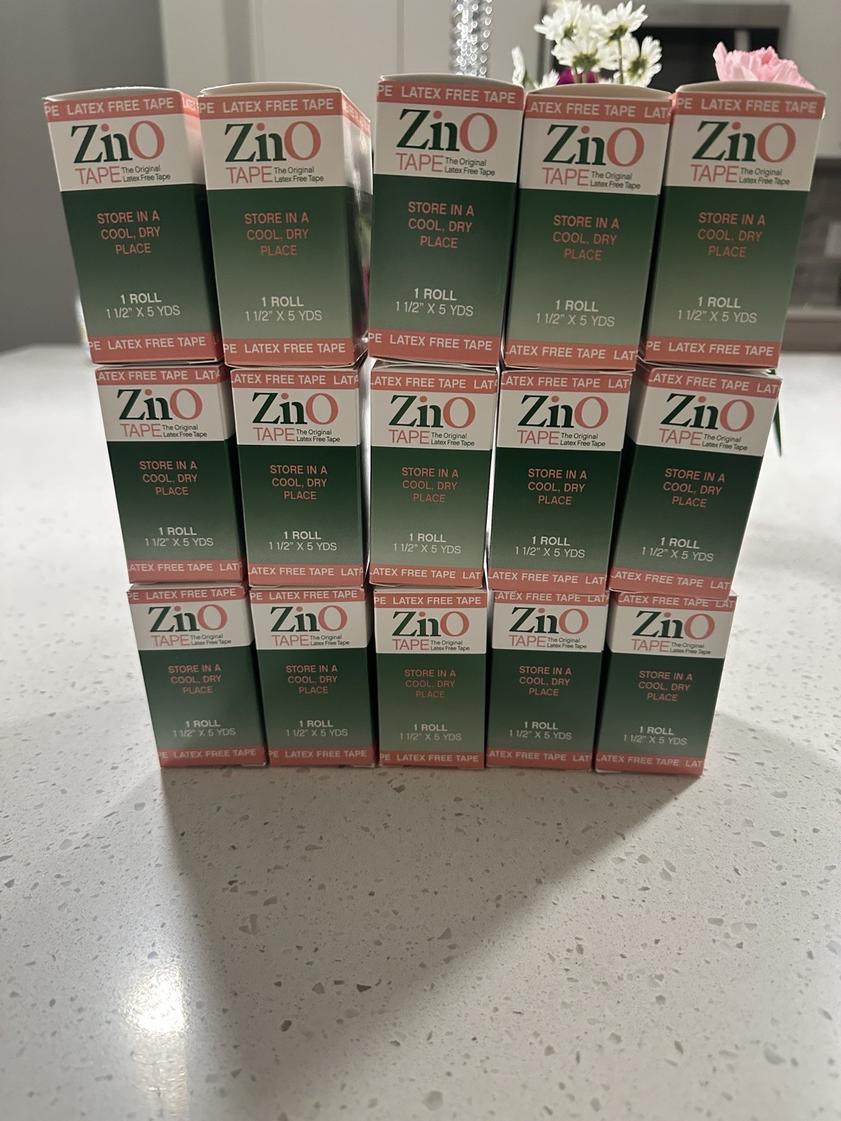 ZinO Zinc Oxide Original Latex Free Medical Tape 1-1/2” x 5 Yards 15 Rolls