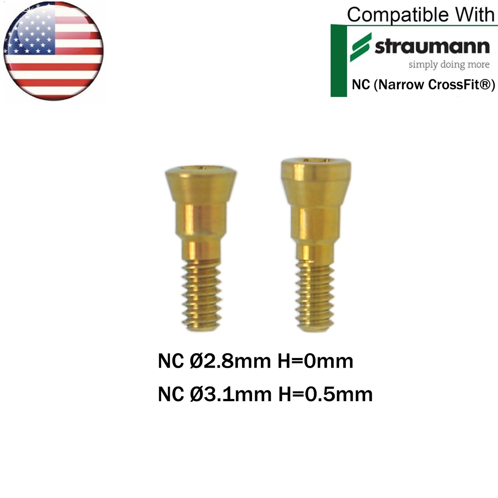 US 5Pcs Dental Healing Abutment Closure Cover Cap Screws Fit ITI Straumann NC/RC