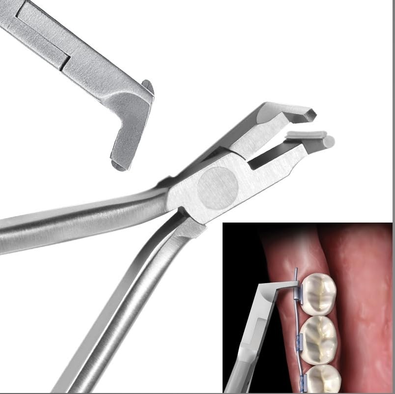 Dental Orthodontic Distal Cutter Plier, Flush Mini head long handle, Sliver
