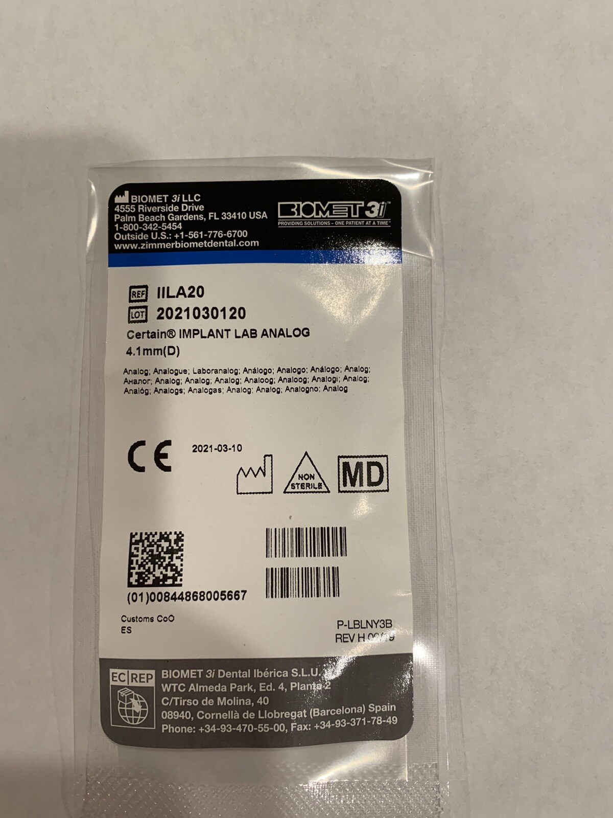biomet 3i certain 4.1 lab analog
