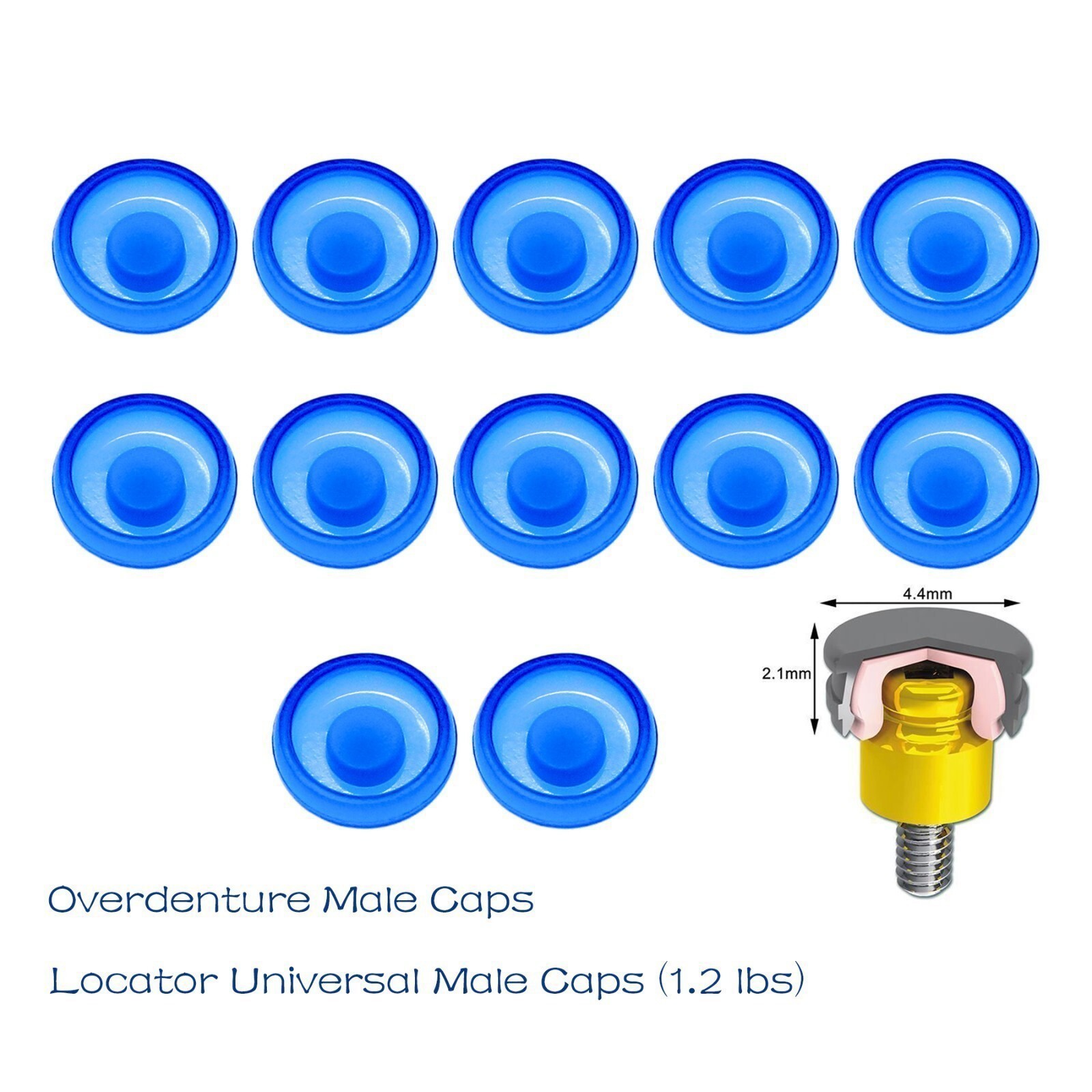 Dental Overdenture Abutment Retention Cap Locator male processing Inserts Set