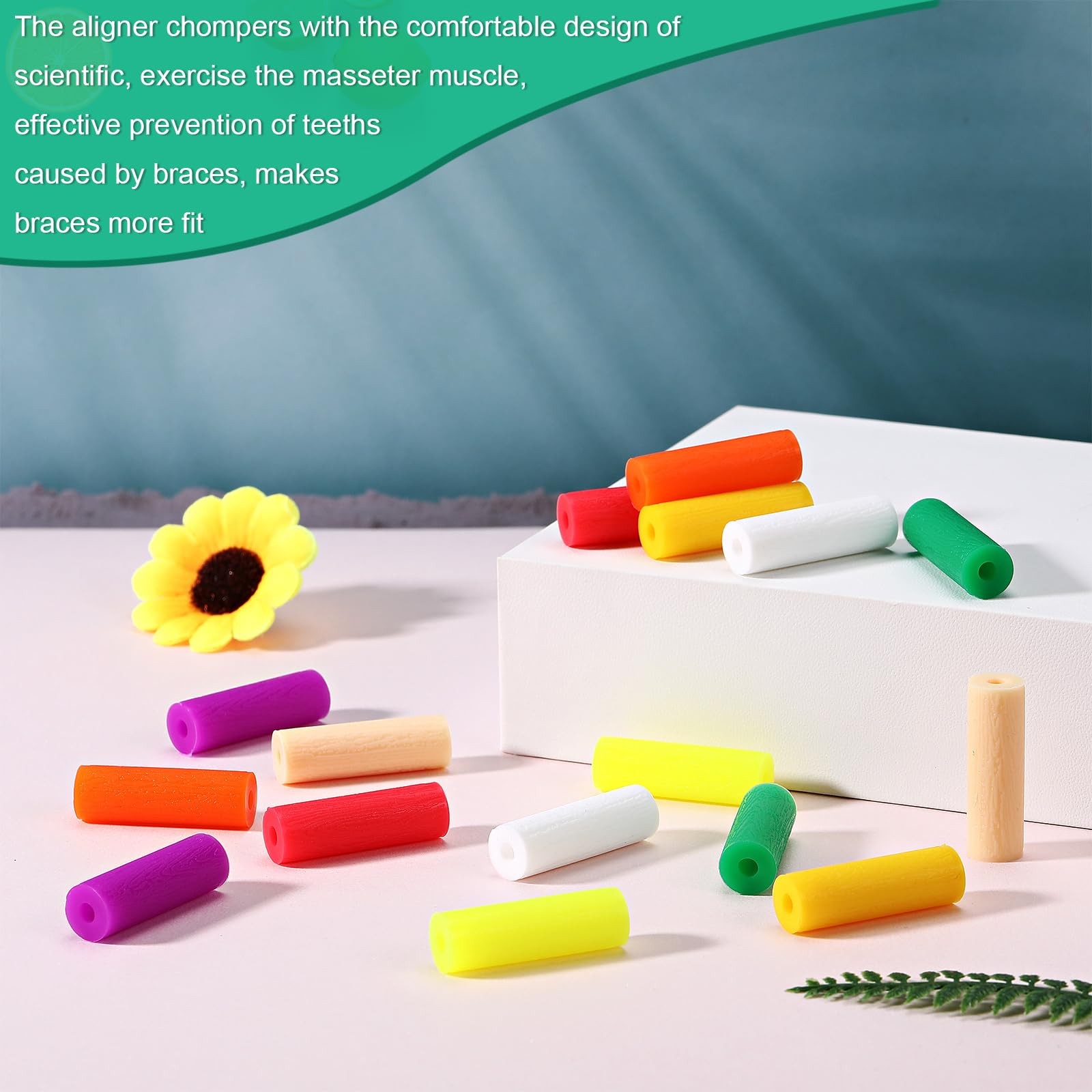 80 Pieces Chew Aligner Tray Seaters Colorful Seater Chompers, 8…