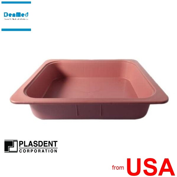 PLASDENT Operation Tub CORAL 9-3/8in x 11-1/2in x 2-5/8in with 3/4in 423858