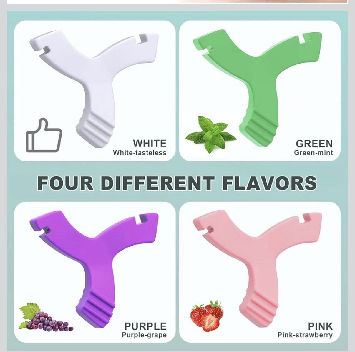4-Pack Orthodontic Aligner Chewies Y-Shaped Silicone Tray Seaters Mixed Colors