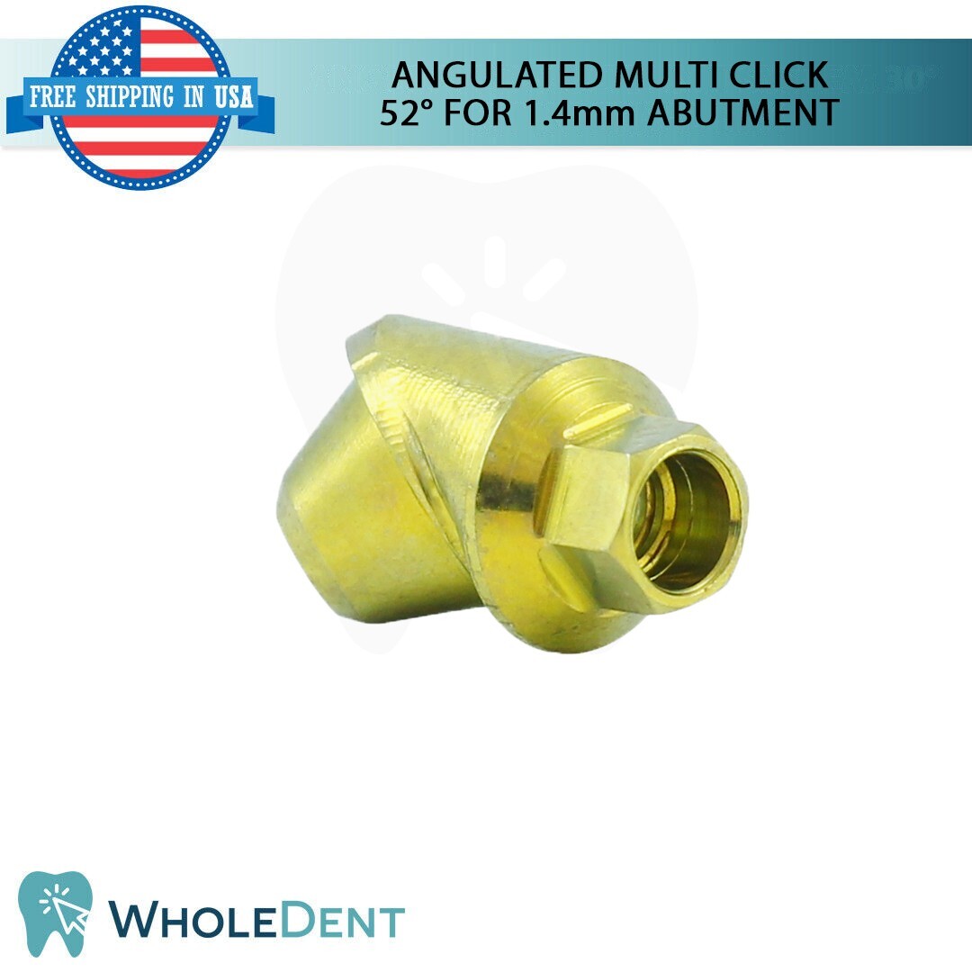 1X Angulated Multi Unit 52° 1.4mm Abutment Attachment Internal Hex 2.42mm