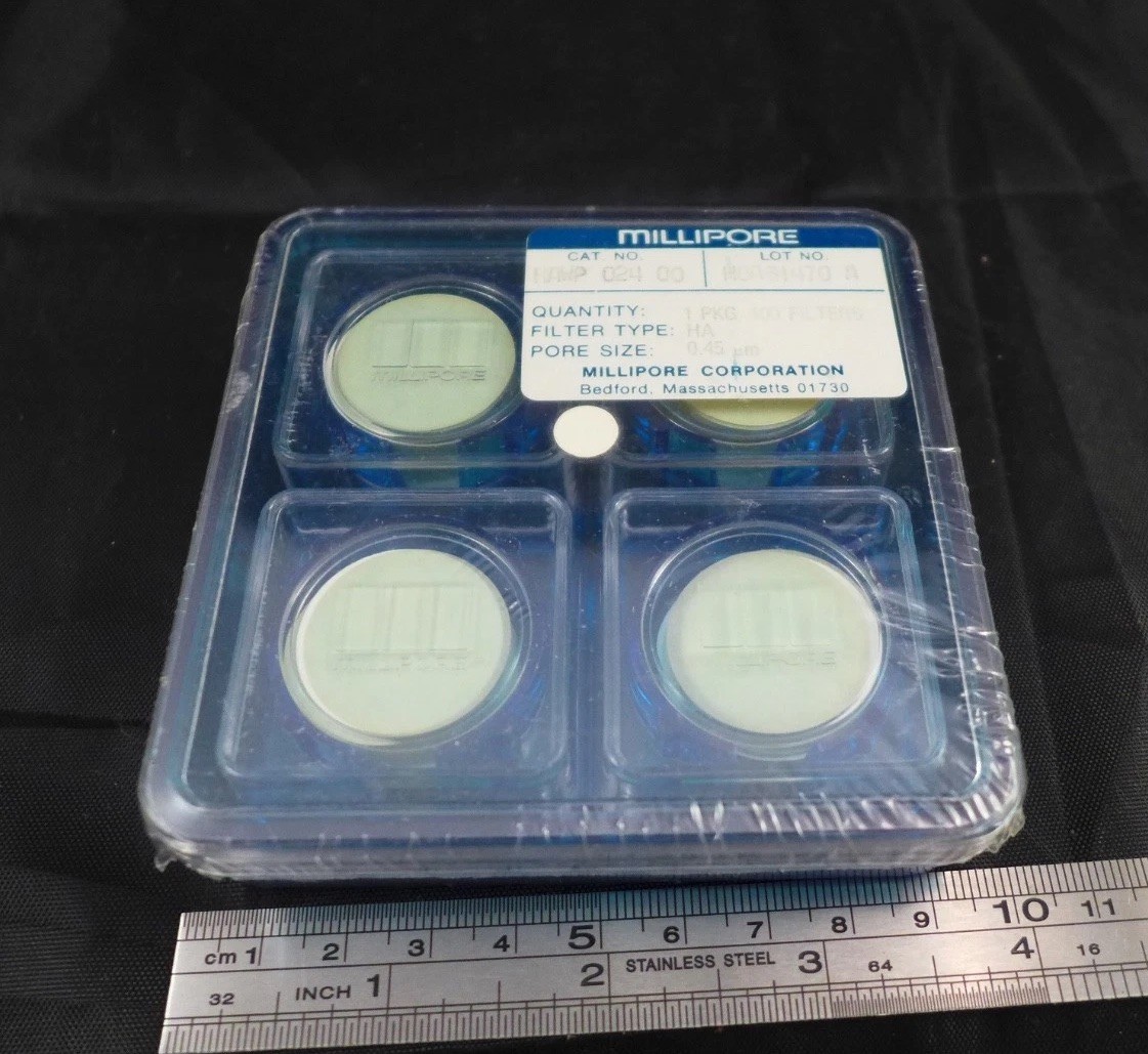 Set of 10 || MILLIPORE Hydrophilic Membrane Filter 0.22µm, 47mm diam #GSWP04700