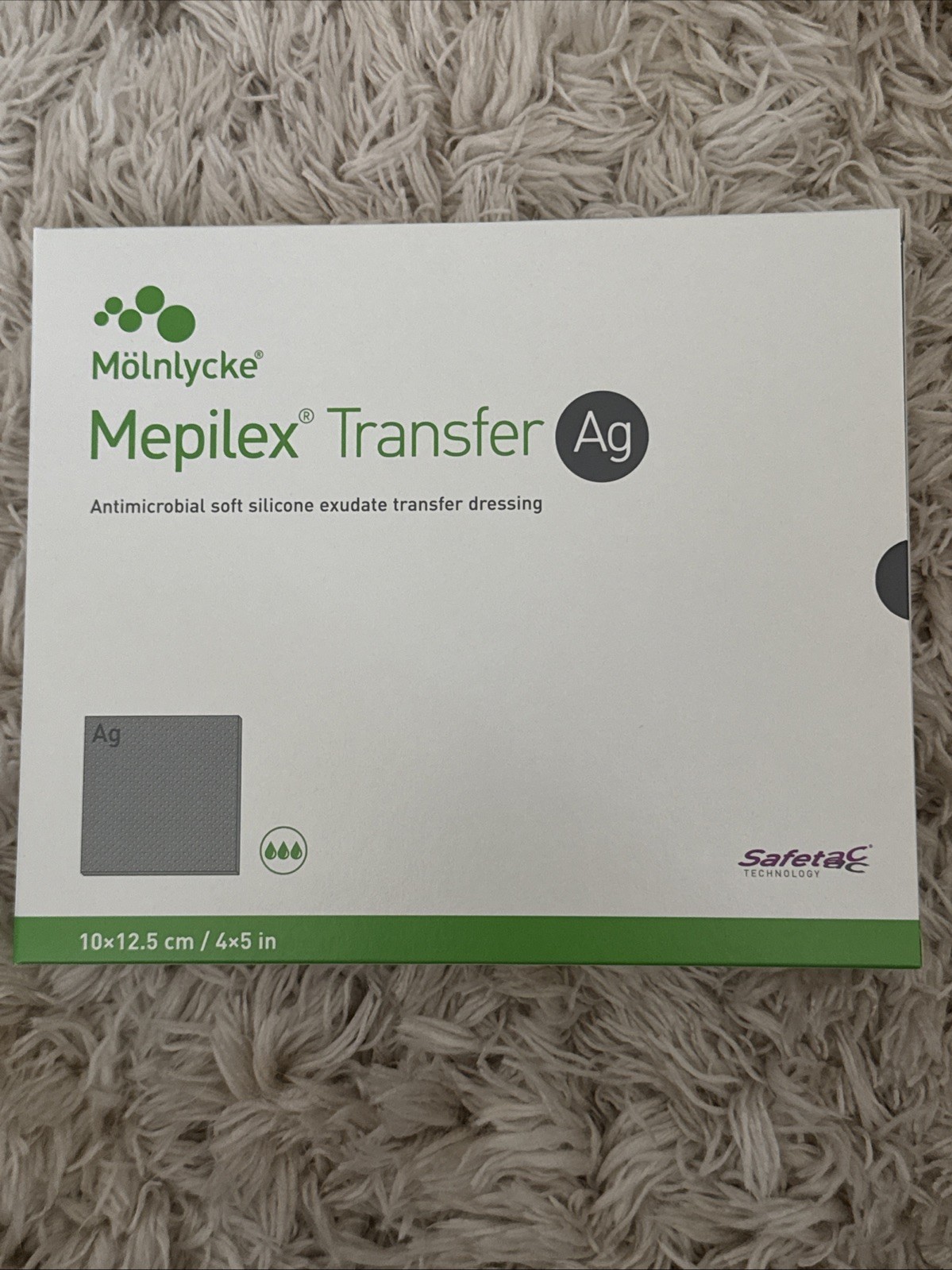 5/Box Mepilex Transfer Ag 4 x 5 Silicone Transfer Dressing, 394190, Exp 8/2028