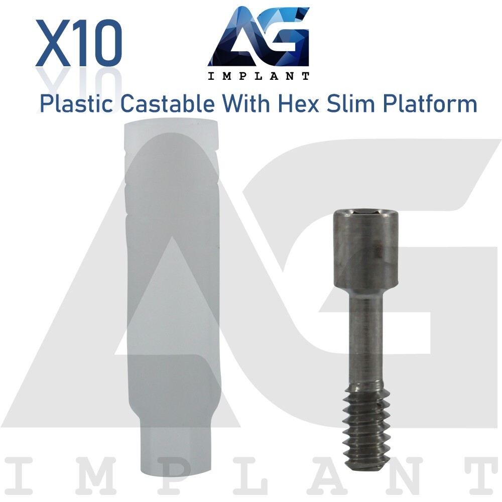 10 Plastic Castable Prosthetic System With Hex Slim Platform Int Hex 2.0mm