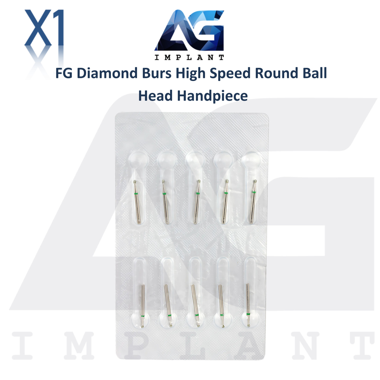 Dental FG Diamond Grit Burs High Speed Round Ball Head Handpiece Sterile 10pcs