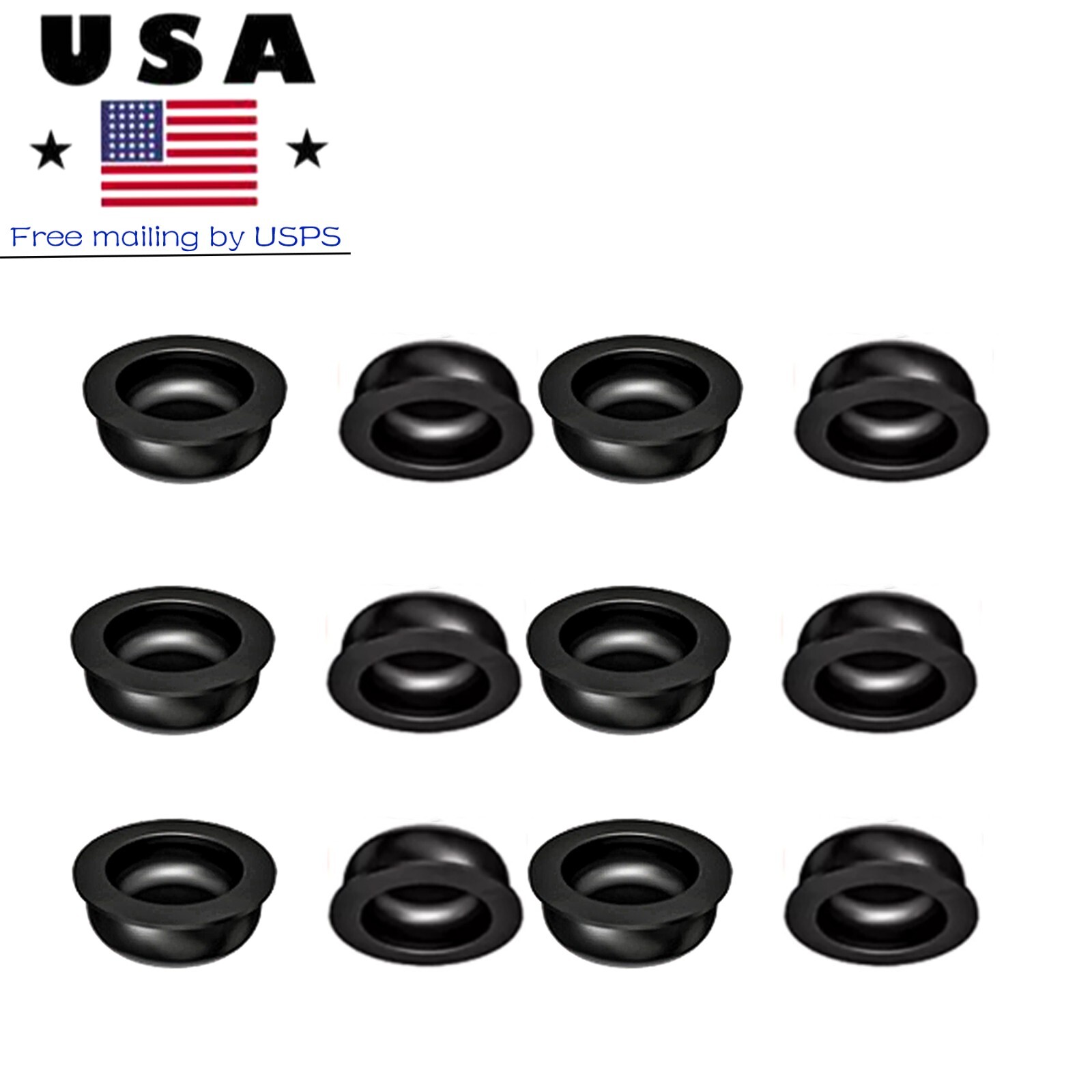 US Dental Locator Black Processing Replacement Male Inserts Caps Overdenture Set