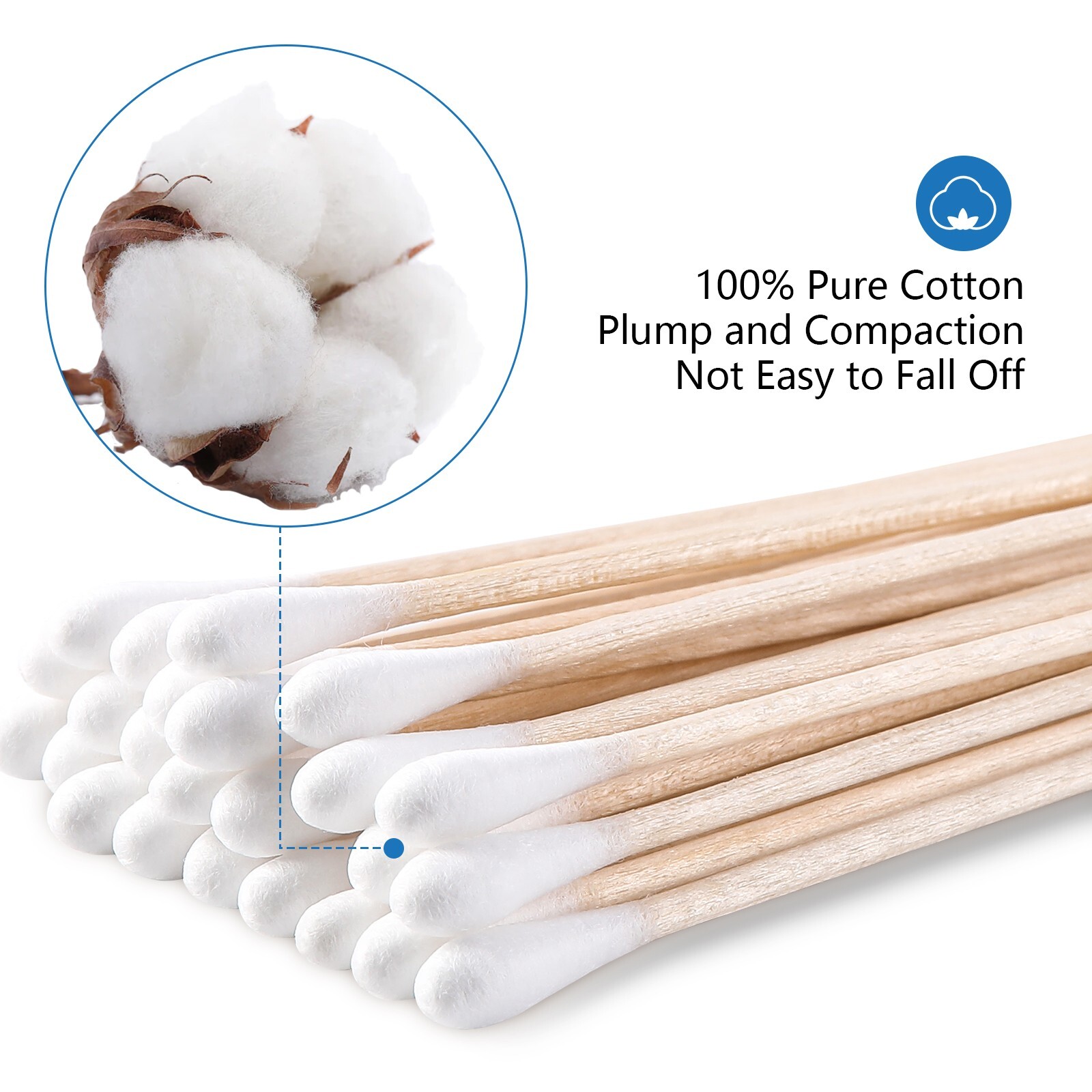200Pcs JMU 6 Inch Sterile Cotton Tipped Applicators Long Medical Cotton Swabs