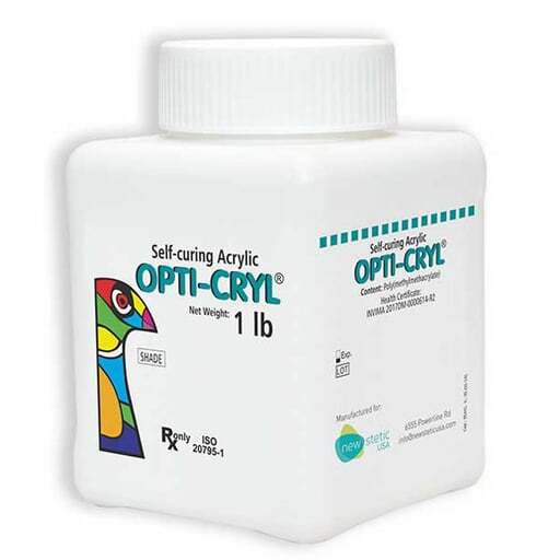 Opti-Cryl Self-Curing Acrylic Resin Powder, Dark Pink Shade, 1Lb Bottle