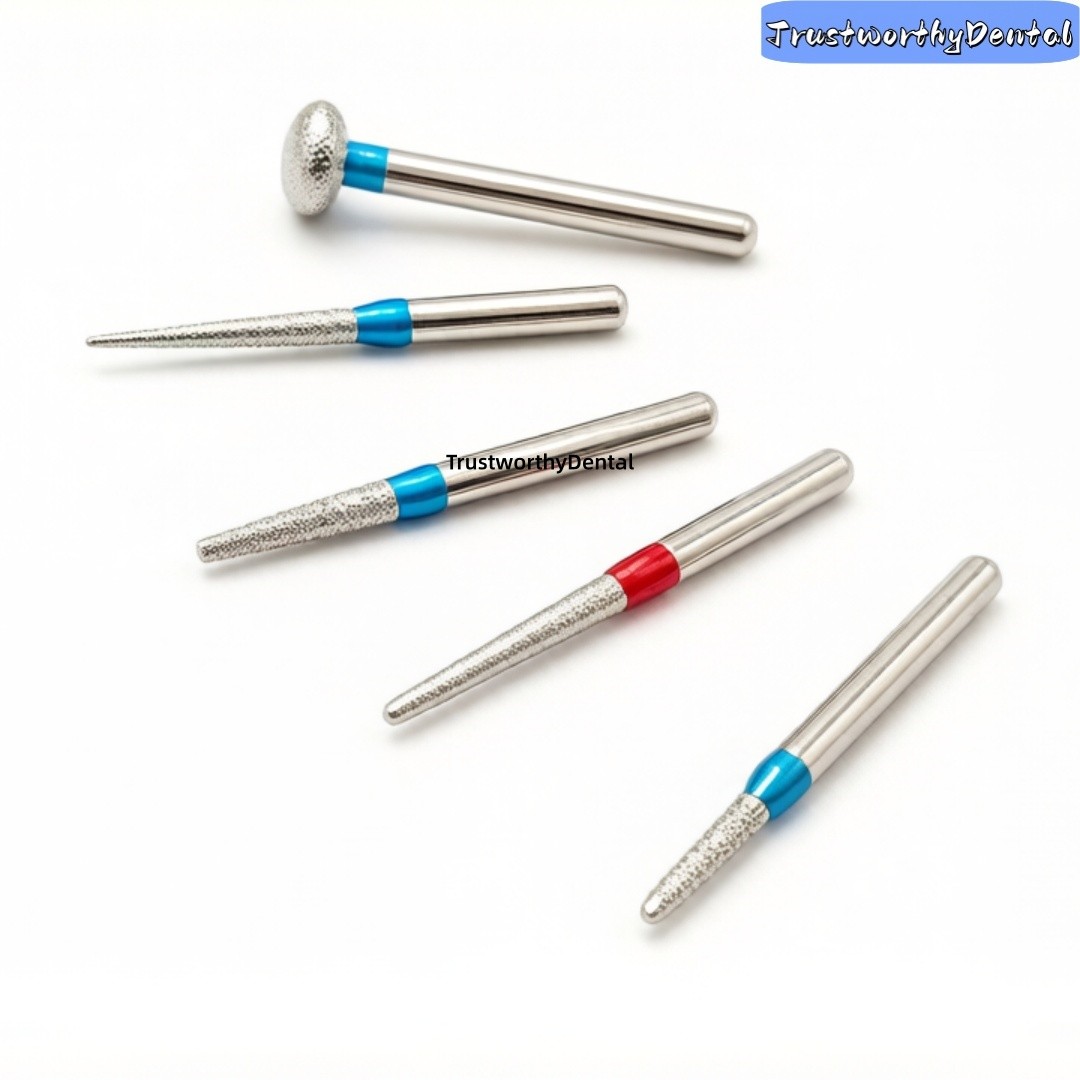 Dental Bridge Preparation Anterior Posterior Crown Diamond Burs Silver Tools
