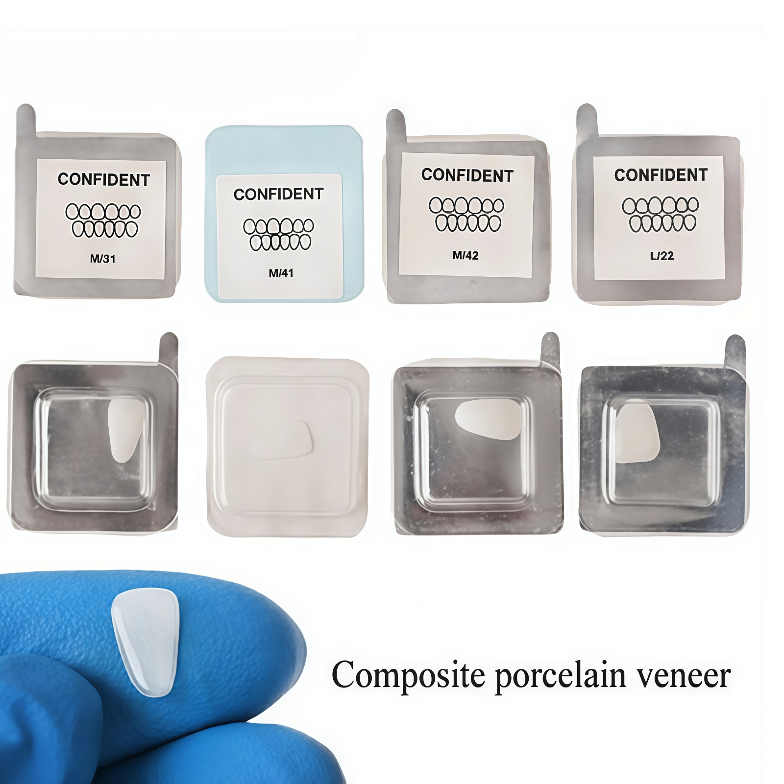 30Size Dental Composite Porcelain Veneers Resin Light Cure Anterior Teeth Veneer