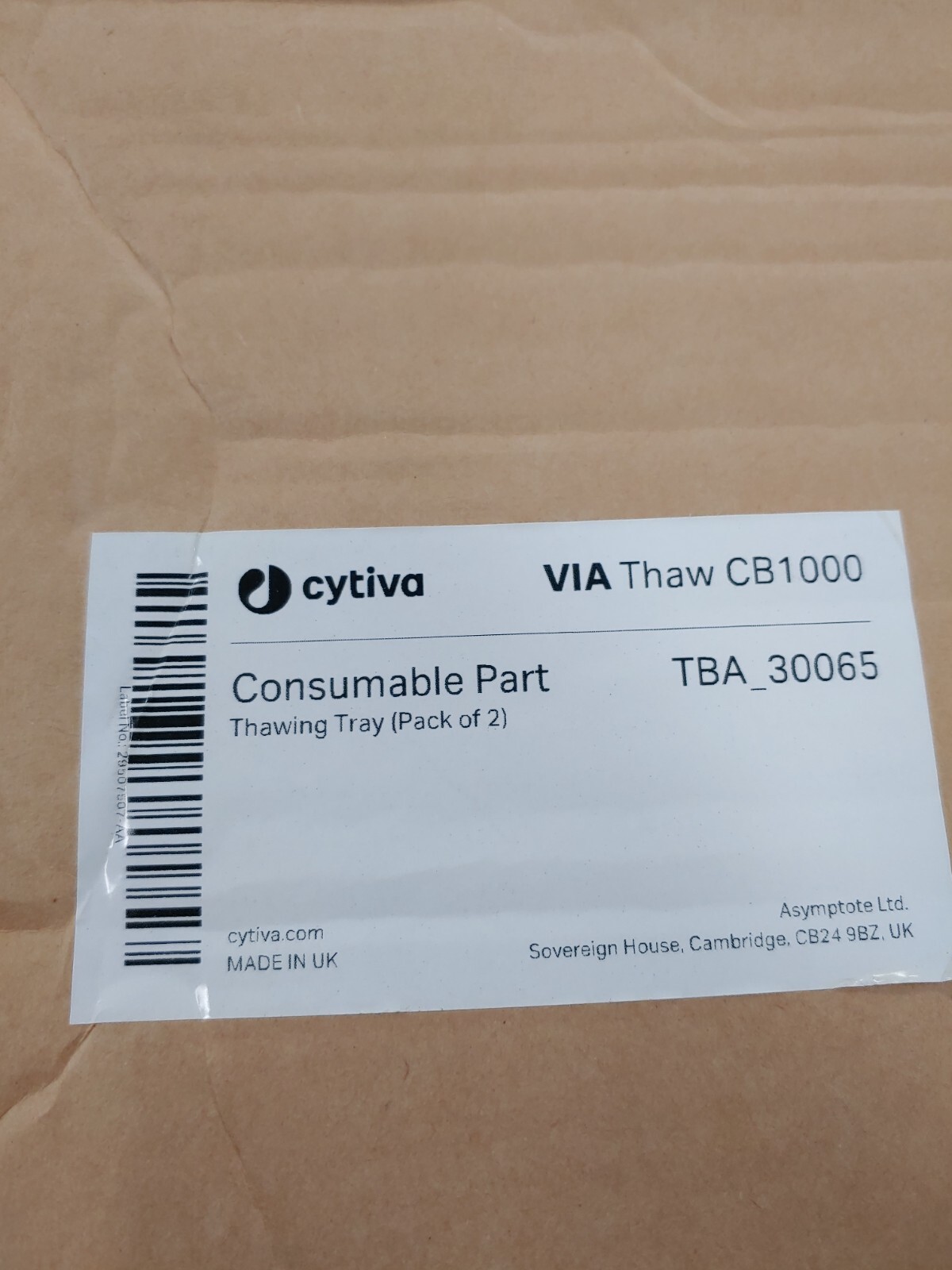 GE HEALTHCARE CYTIVA TBA 30065 Pack of 2 Thawing Trays